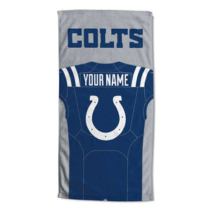 NFL Indianapolis Colts Jersey Personalized Beach Towel 30x60 Inches