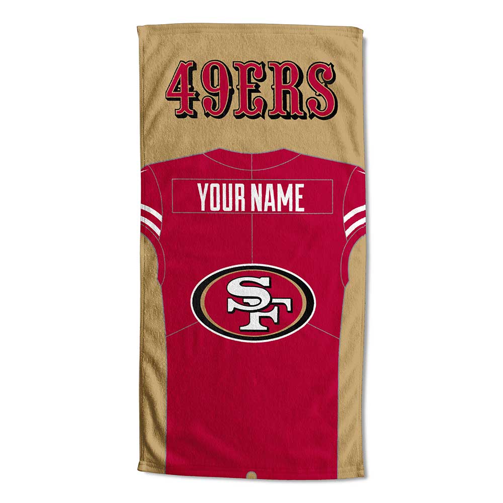 NFL San Francisco 49ers Jersey Personalized Beach Towel 30x60 Inches