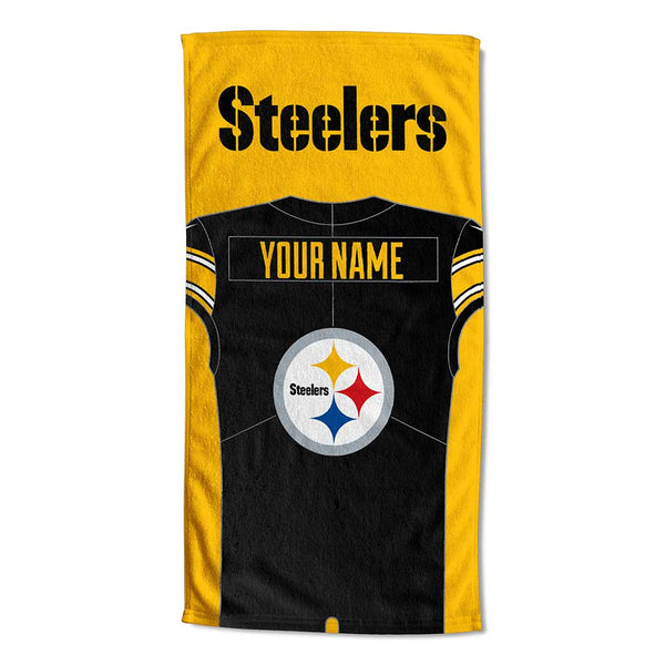 NFL Pittsburgh Steelers Jersey Personalized Beach Towel 30x60 Inches