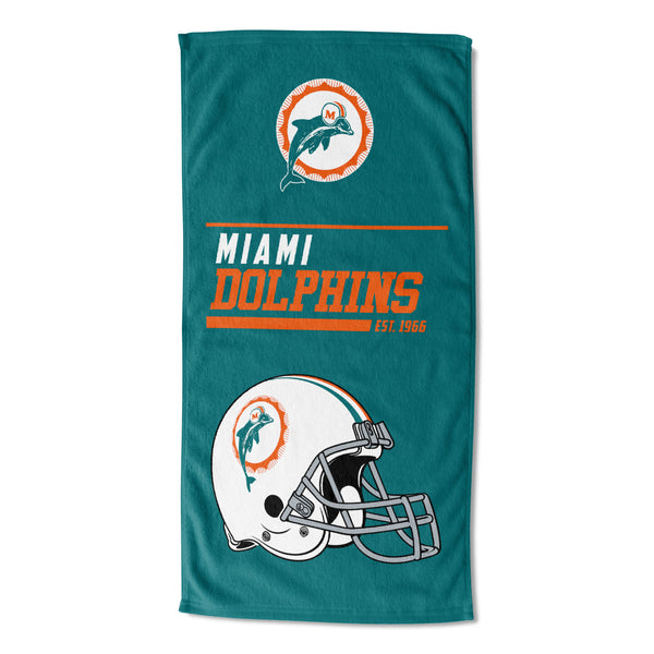 NFL Miami Dolphins 40 Yard Dash Legacy Beach Towel 30x60 Inches