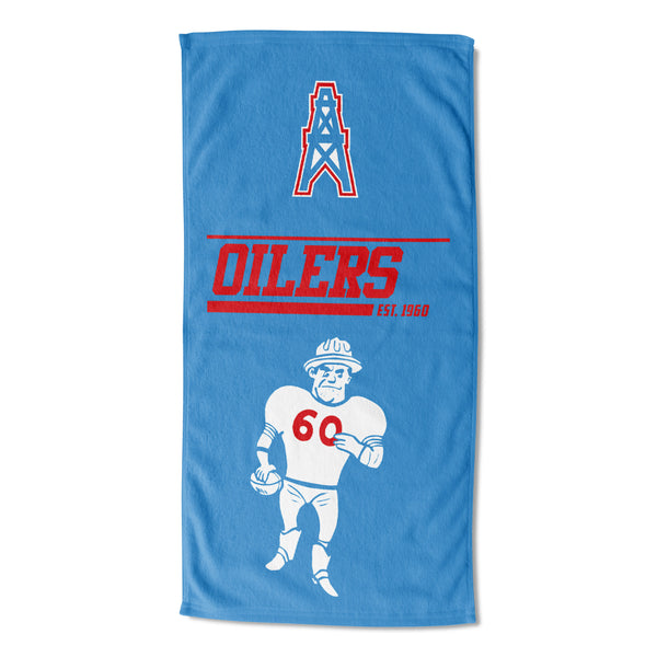 NFL Houston Oilers 40 Yard Dash Legacy Beach Towel 30x60 Inches