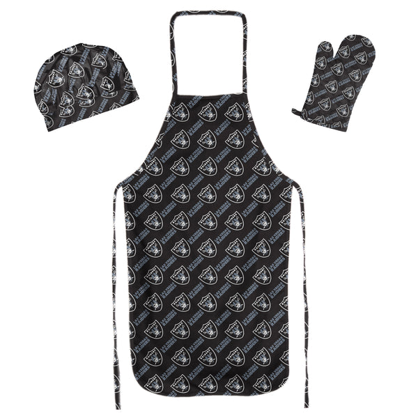 NFL Las Vegas Raiders 3 Piece Set Apron Mitt and Hat