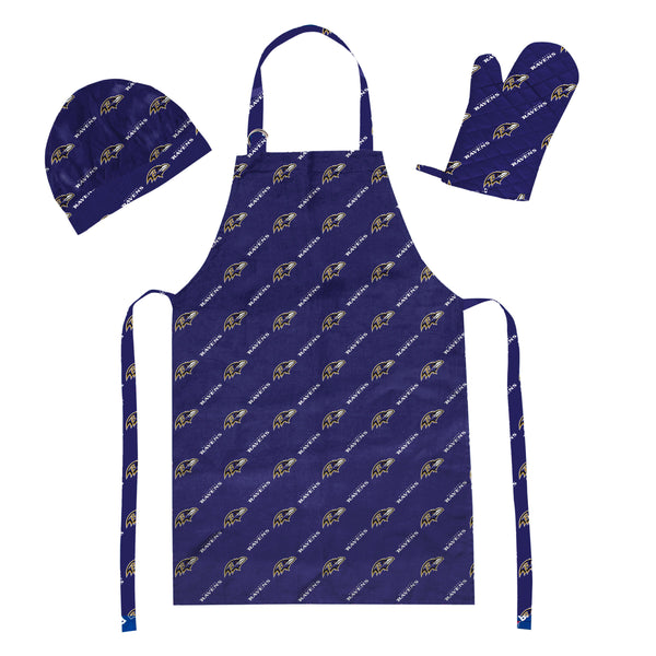 NFL Baltimore Ravens 3 Piece Set Apron Mitt Hat
