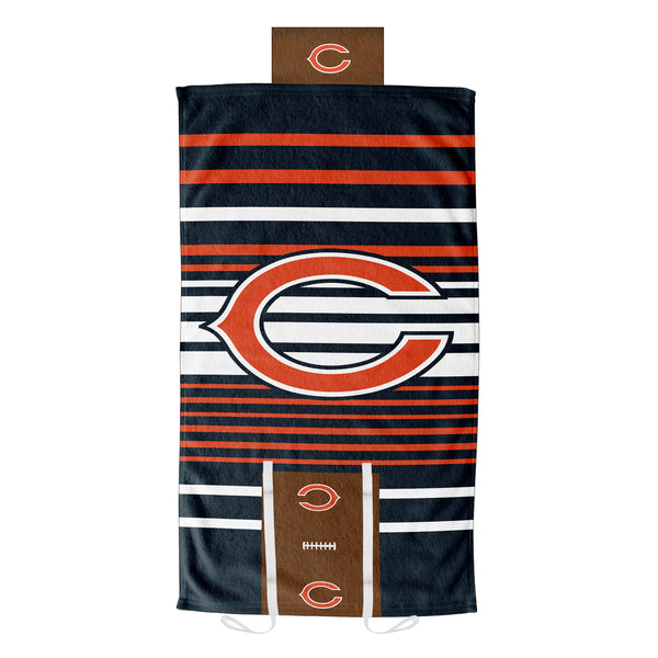 NFL Chicago Bears Lateral Comfort Towel With Foam Pillow 32 x 60 Inches