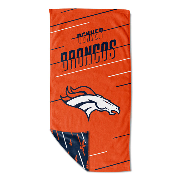 NFL Denver Broncos Splitter Beach Towel and Mesh Bag Set 36 x 72 Inches