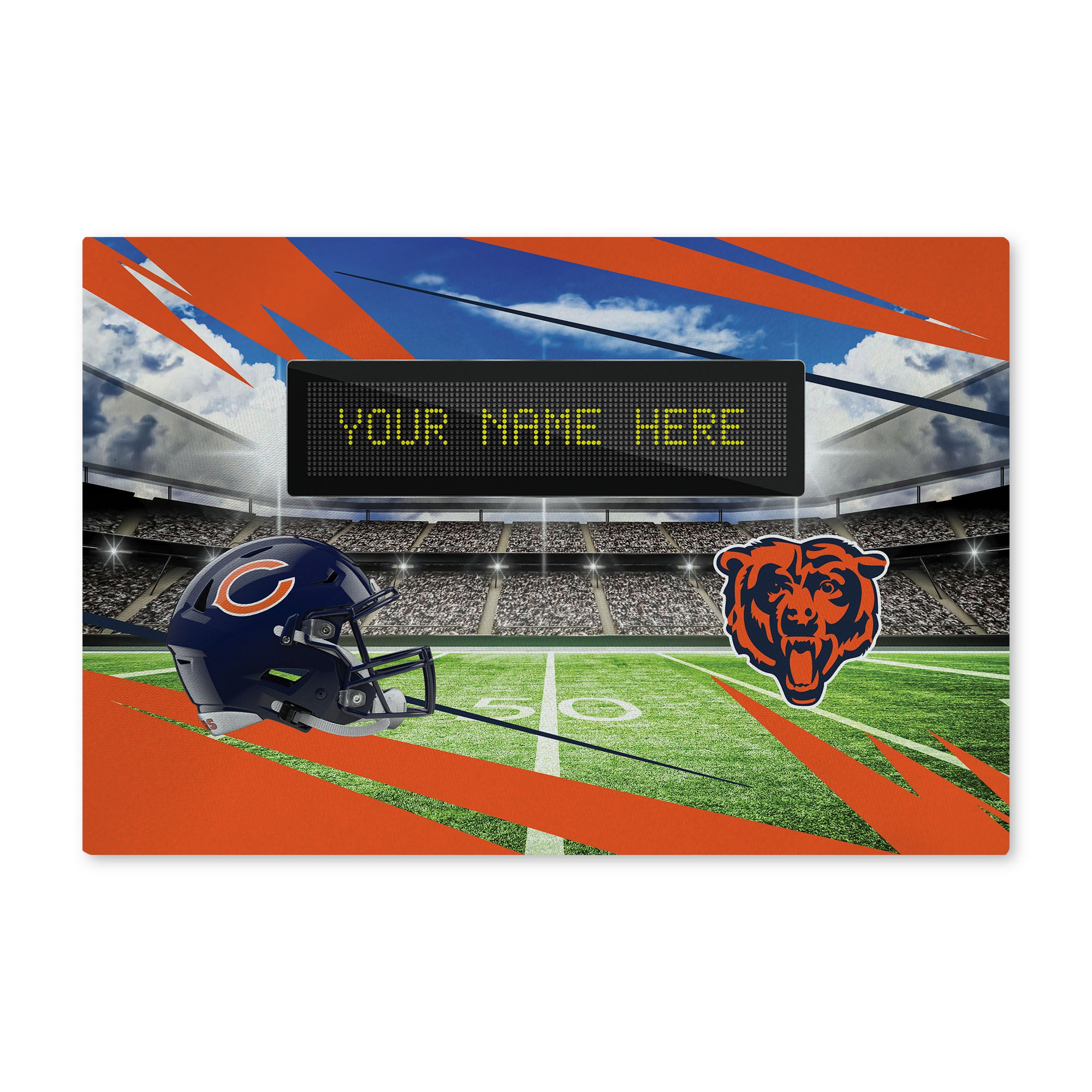 NFL Chicago Bears Scoreboard Personalized Washable Rug 20x32 Inches