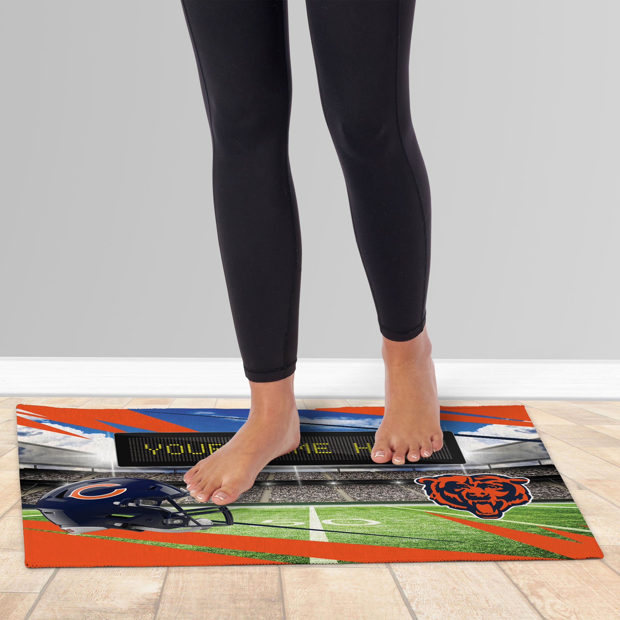 NFL Chicago Bears Scoreboard Personalized Washable Rug 20x32 Inches