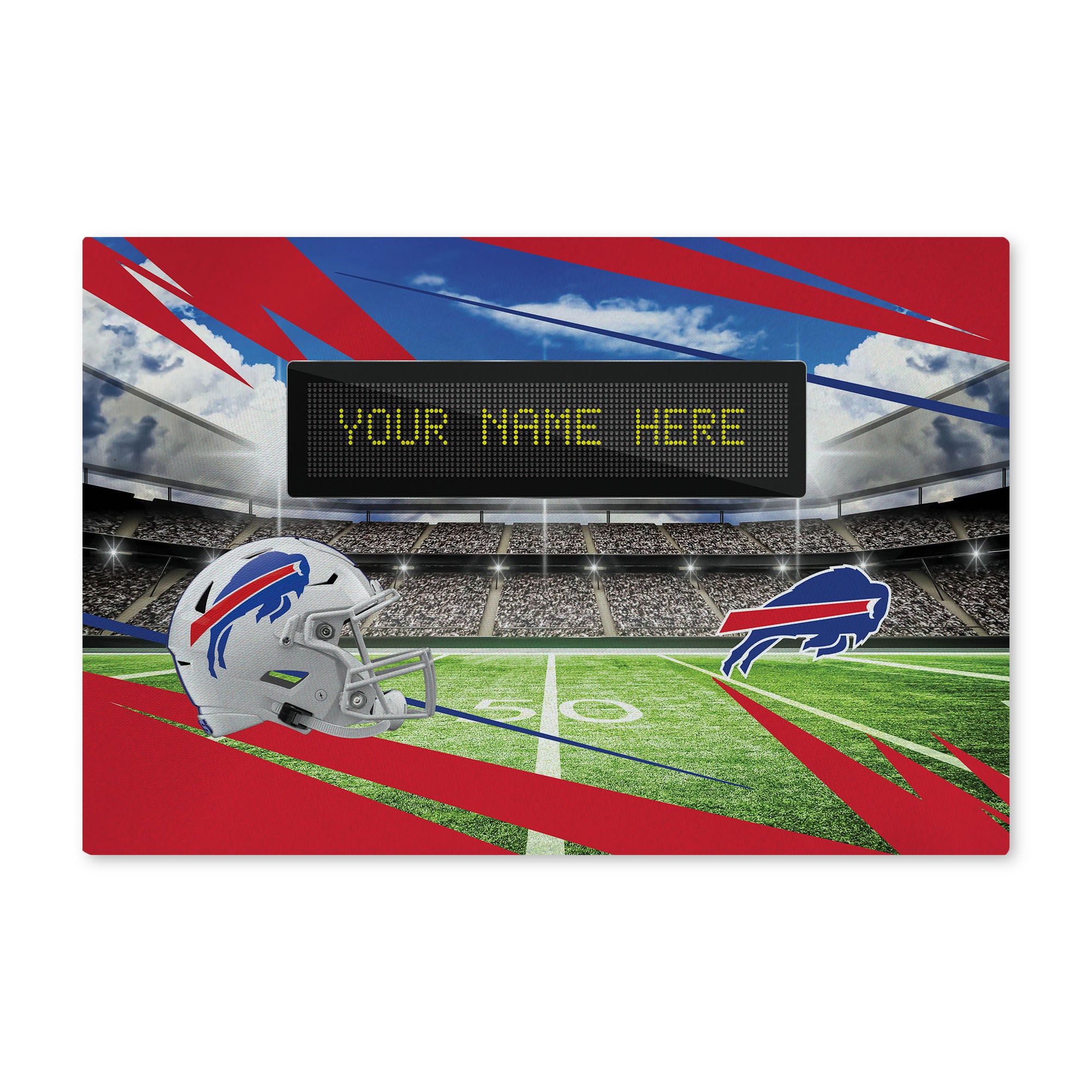 NFL Buffalo Bills Scoreboard Personalized Washable Rug 20x32 Inches