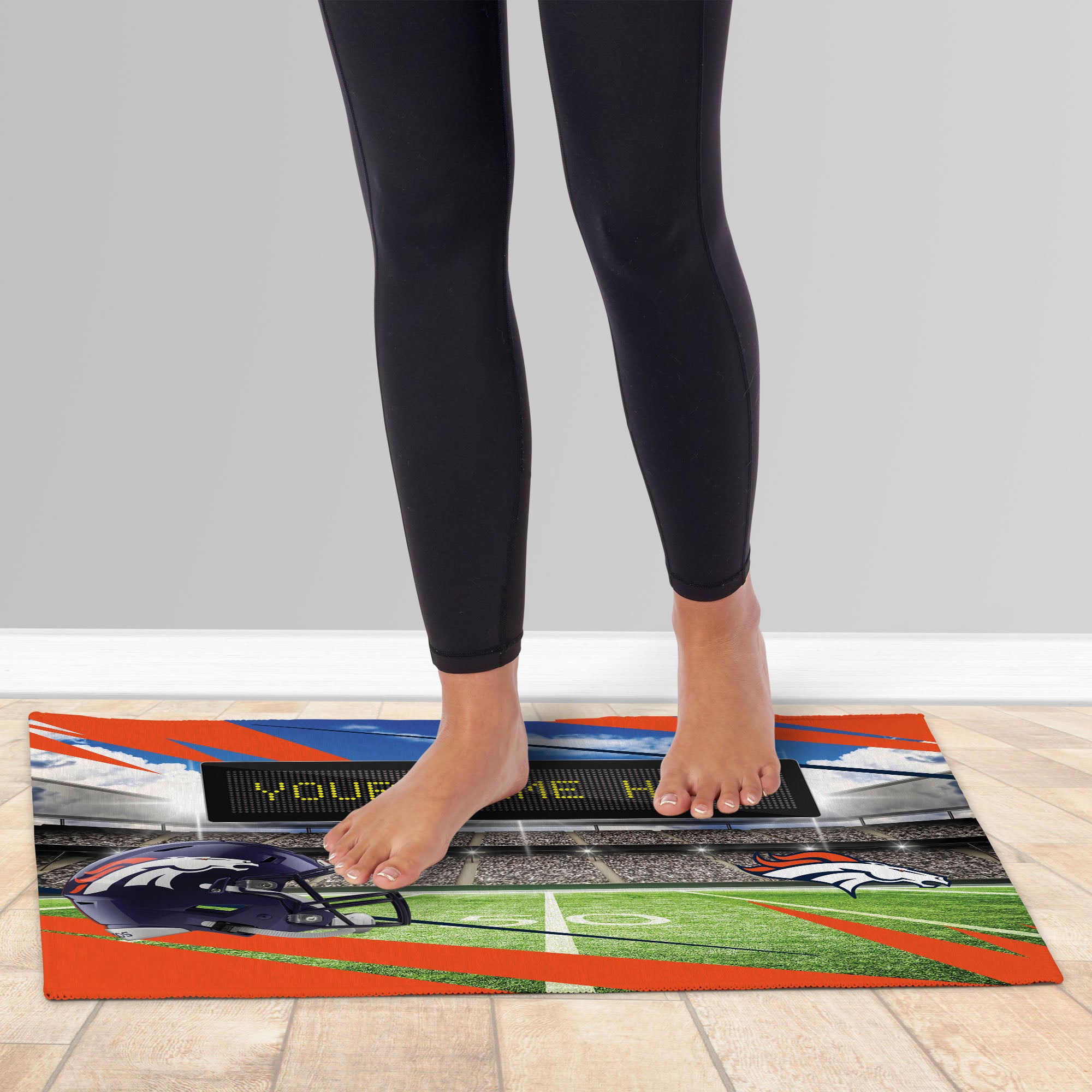 NFL Denver Broncos Scoreboard Personalized Washable Rug 20x32 Inches