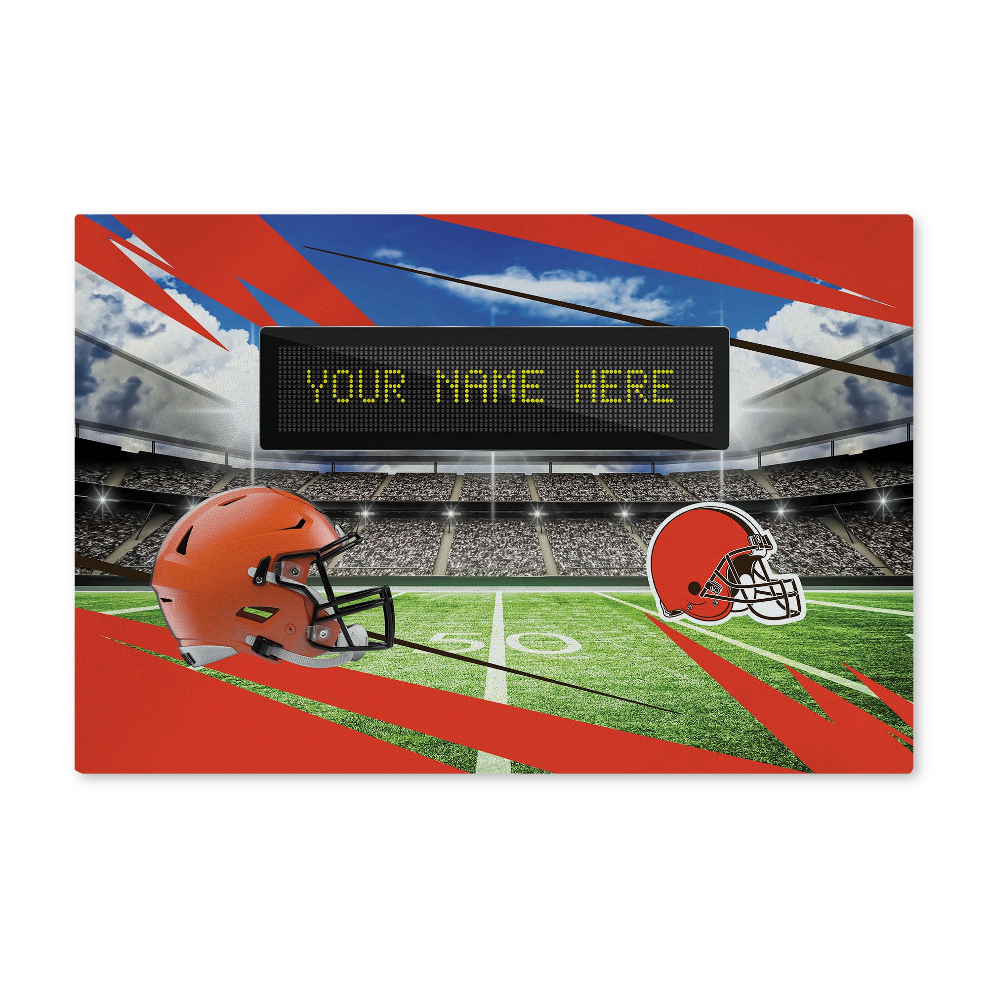 NFL Cleveland Browns Scoreboard Personalized Washable Rug 20x32 Inches