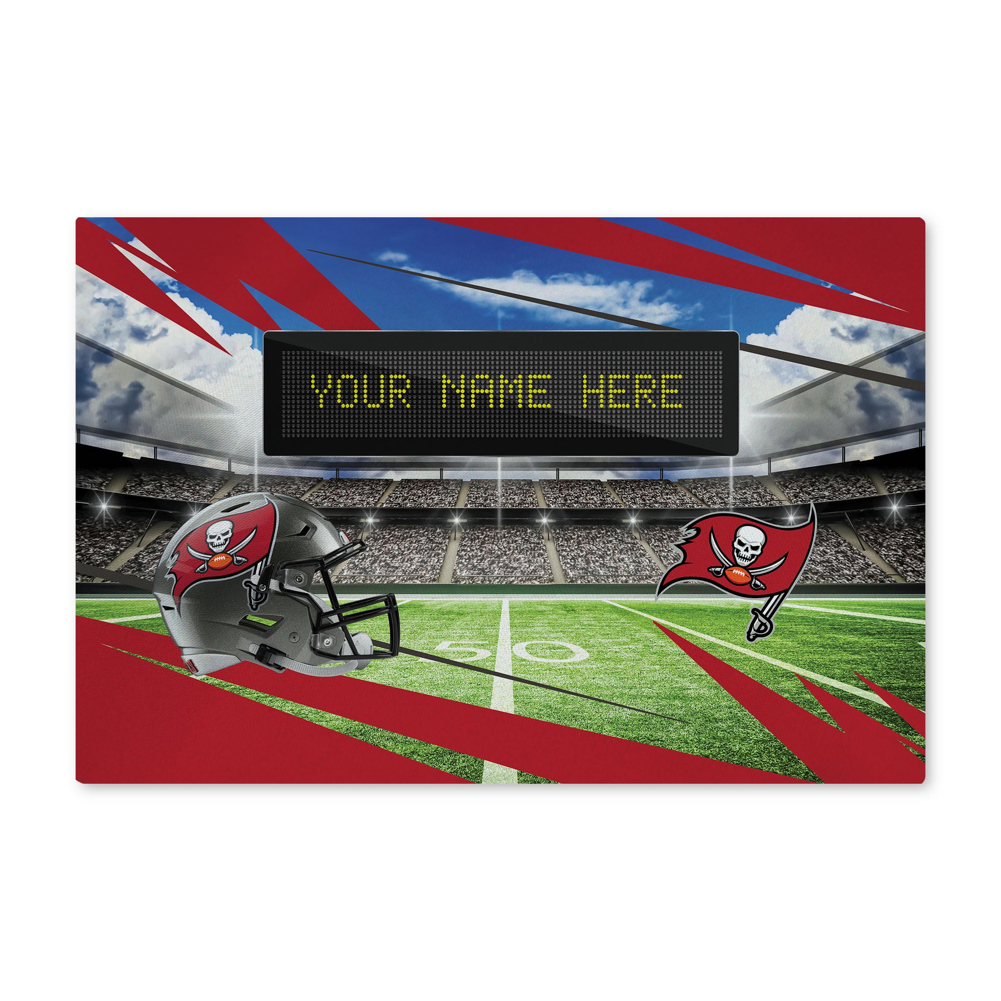 NFL Tampa Bay Buccaneers Scoreboard Personalized Washable Rug 20x32 Inches