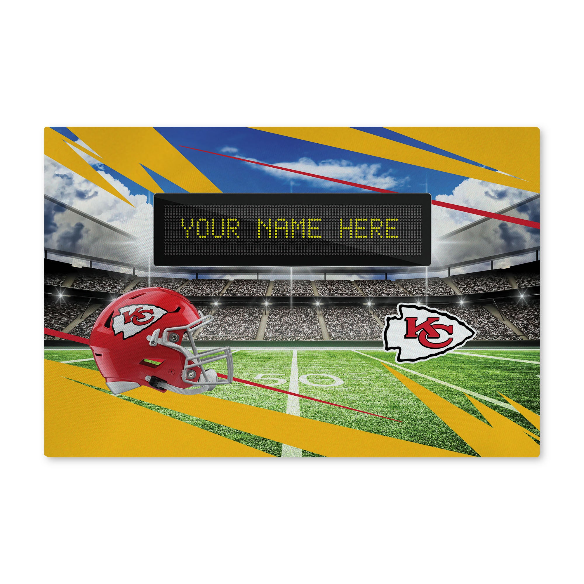 NFL Kansas City Chiefs Scoreboard Personalized Washable Rug 20x32 Inches