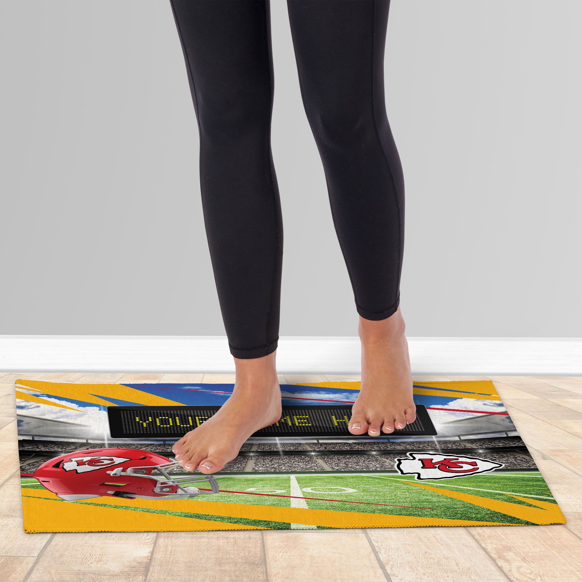 NFL Kansas City Chiefs Scoreboard Personalized Washable Rug 20x32 Inches