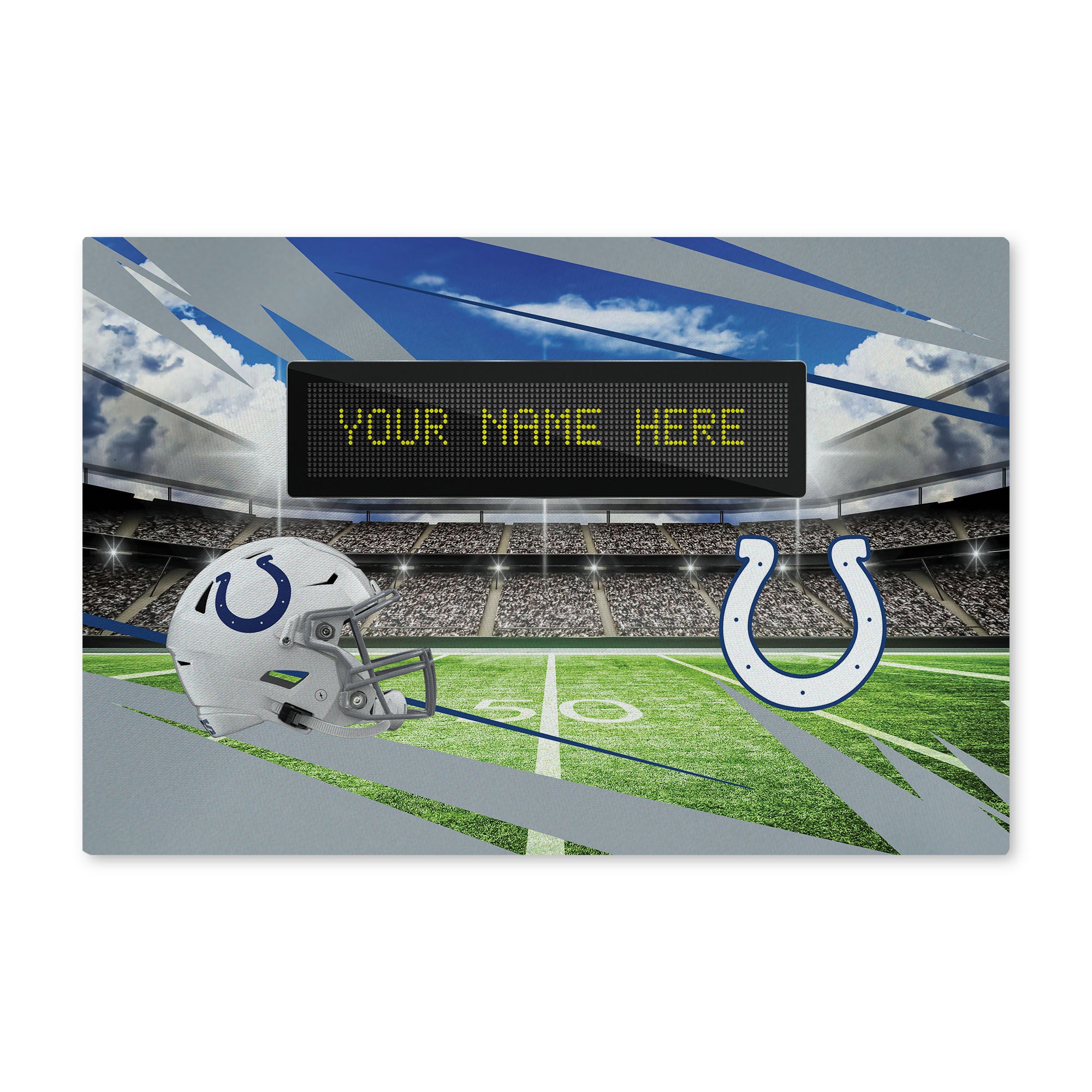 NFL Indianapolis Colts Scoreboard Personalized Washable Rug 20x32 Inches