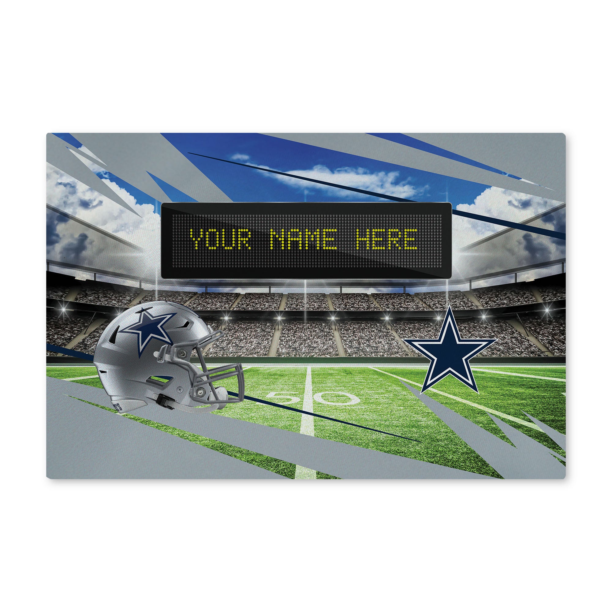 NFL Dallas Cowboys Scoreboard Personalized Washable Rug 20x32 Inches