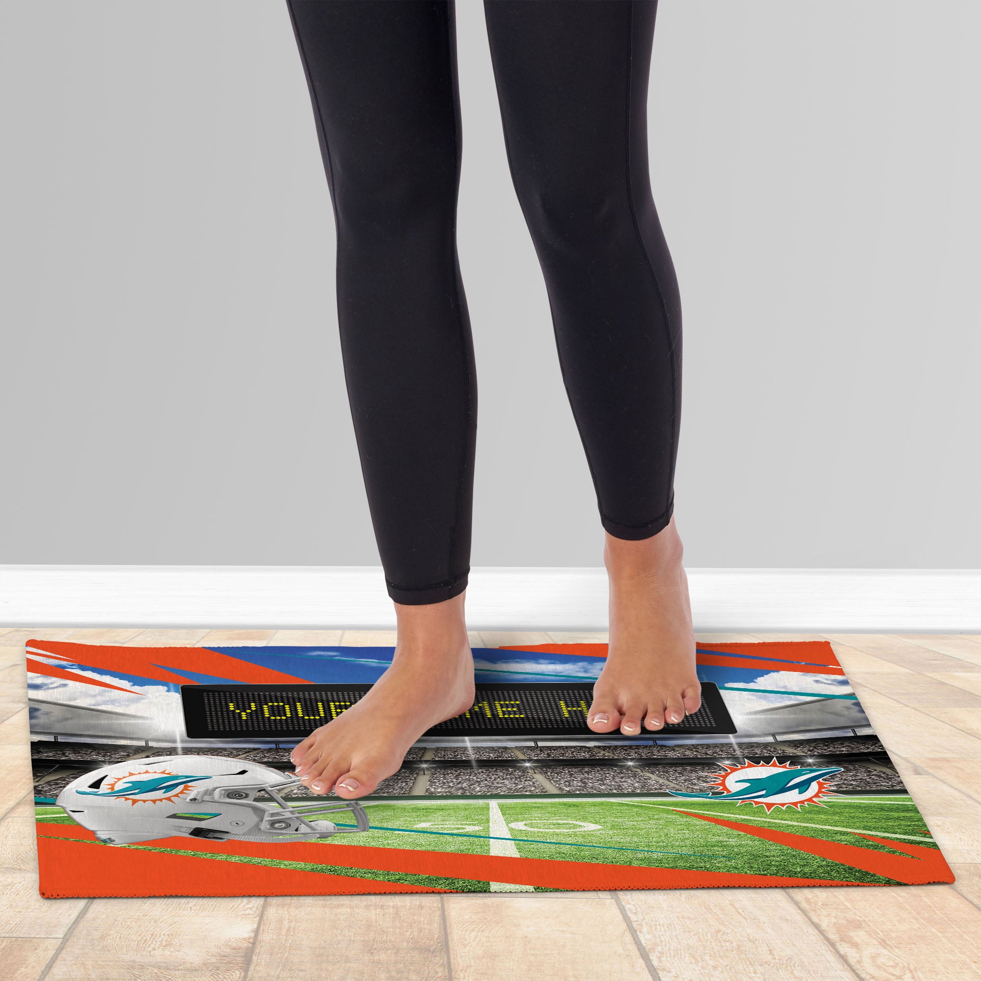 NFL Miami Dolphins Scoreboard Personalized Washable Rug 20x32 Inches