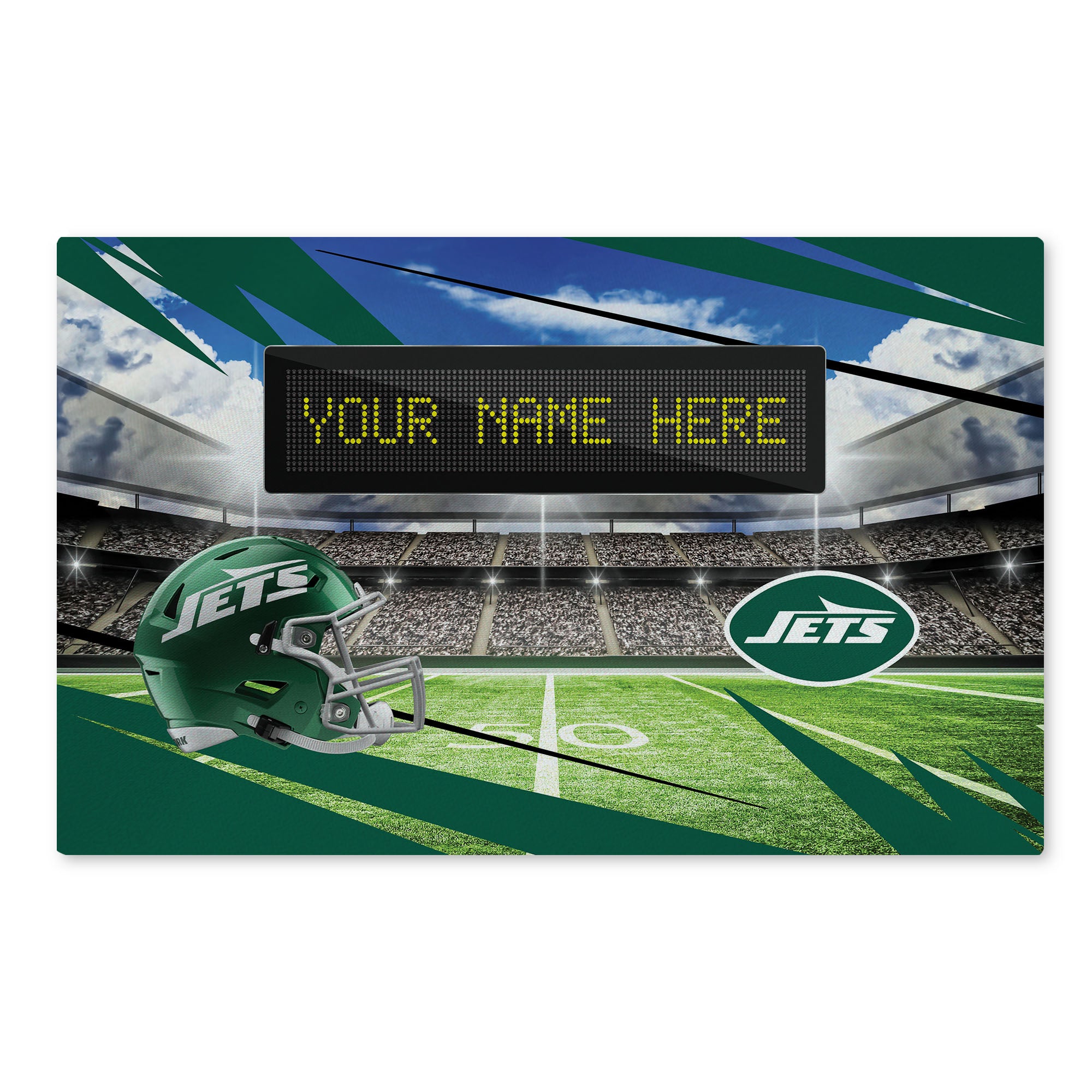 NFL New York Jets Scoreboard Personalized Washable Rug 20x32 Inches