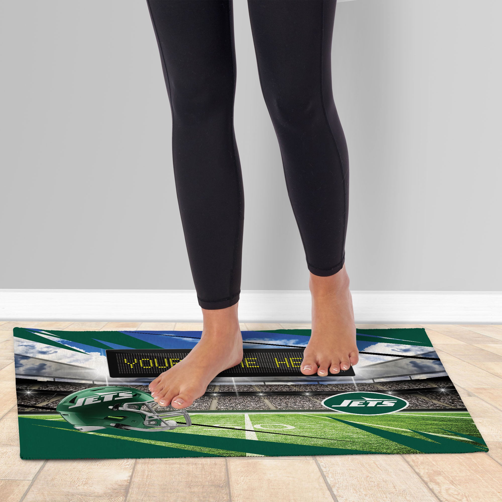 NFL New York Jets Scoreboard Personalized Washable Rug 20x32 Inches