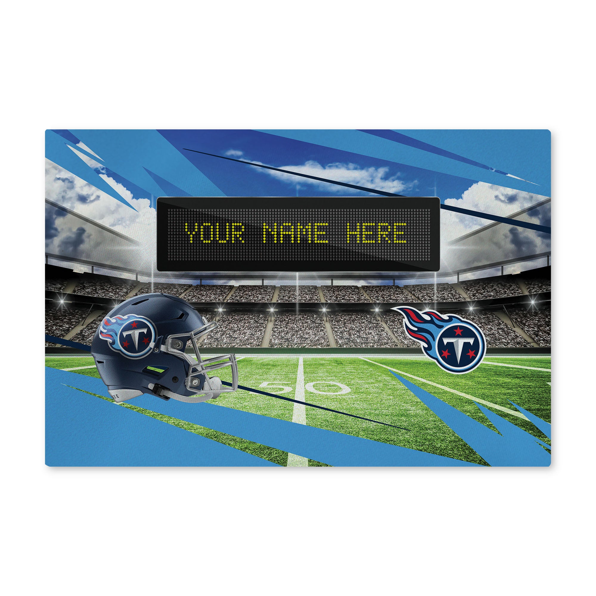 NFL Tennessee Titans Scoreboard Personalized Washable Rug 20x32 Inches