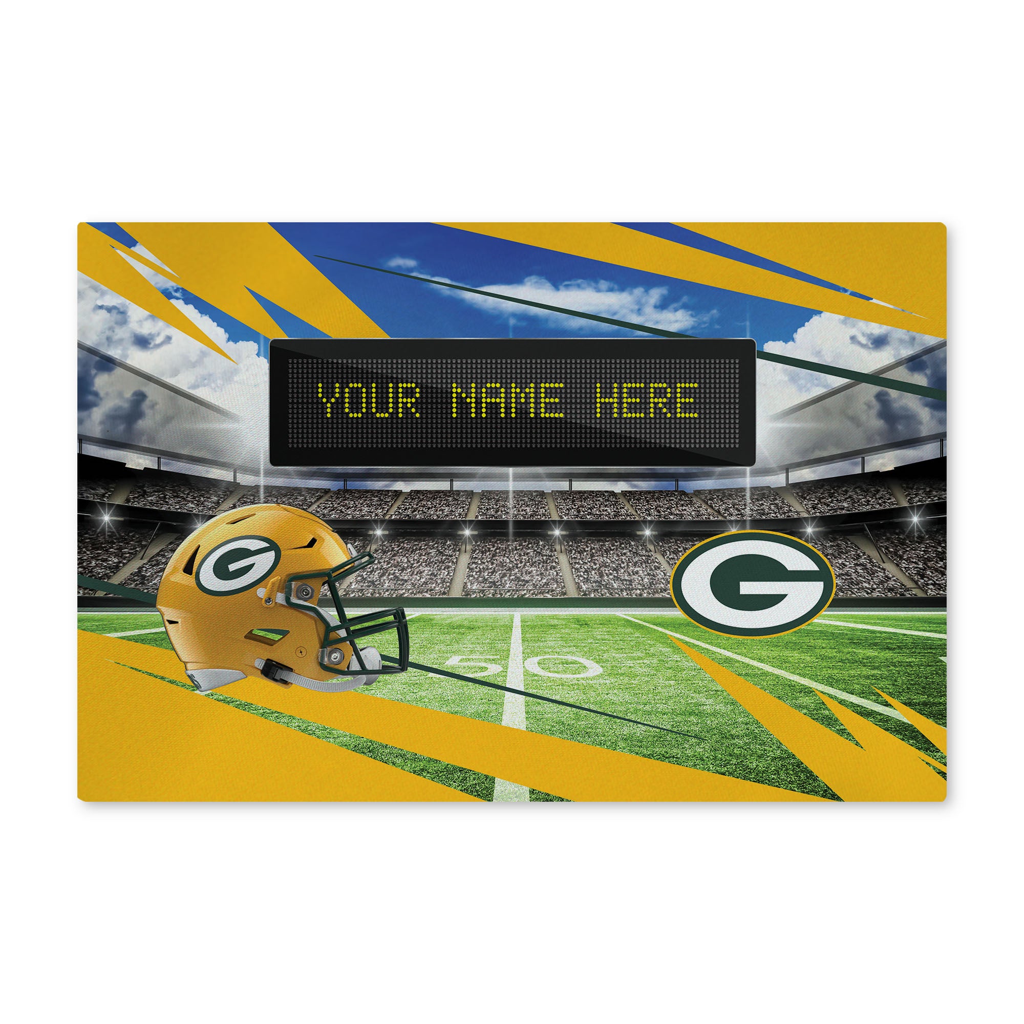 NFL Green Bay Packers Scoreboard Personalized Washable Rug 20x32 Inches