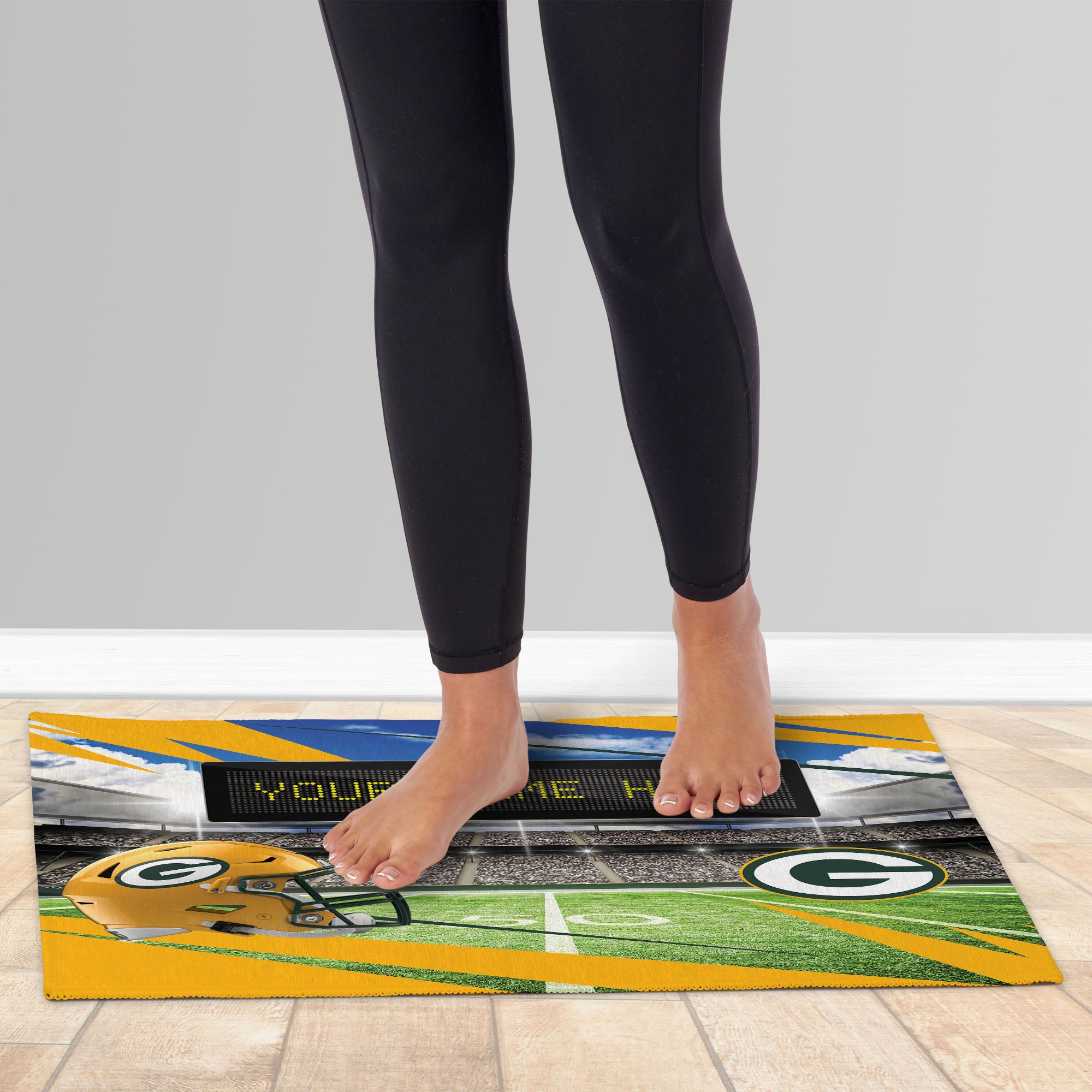 NFL Green Bay Packers Scoreboard Personalized Washable Rug 20x32 Inches