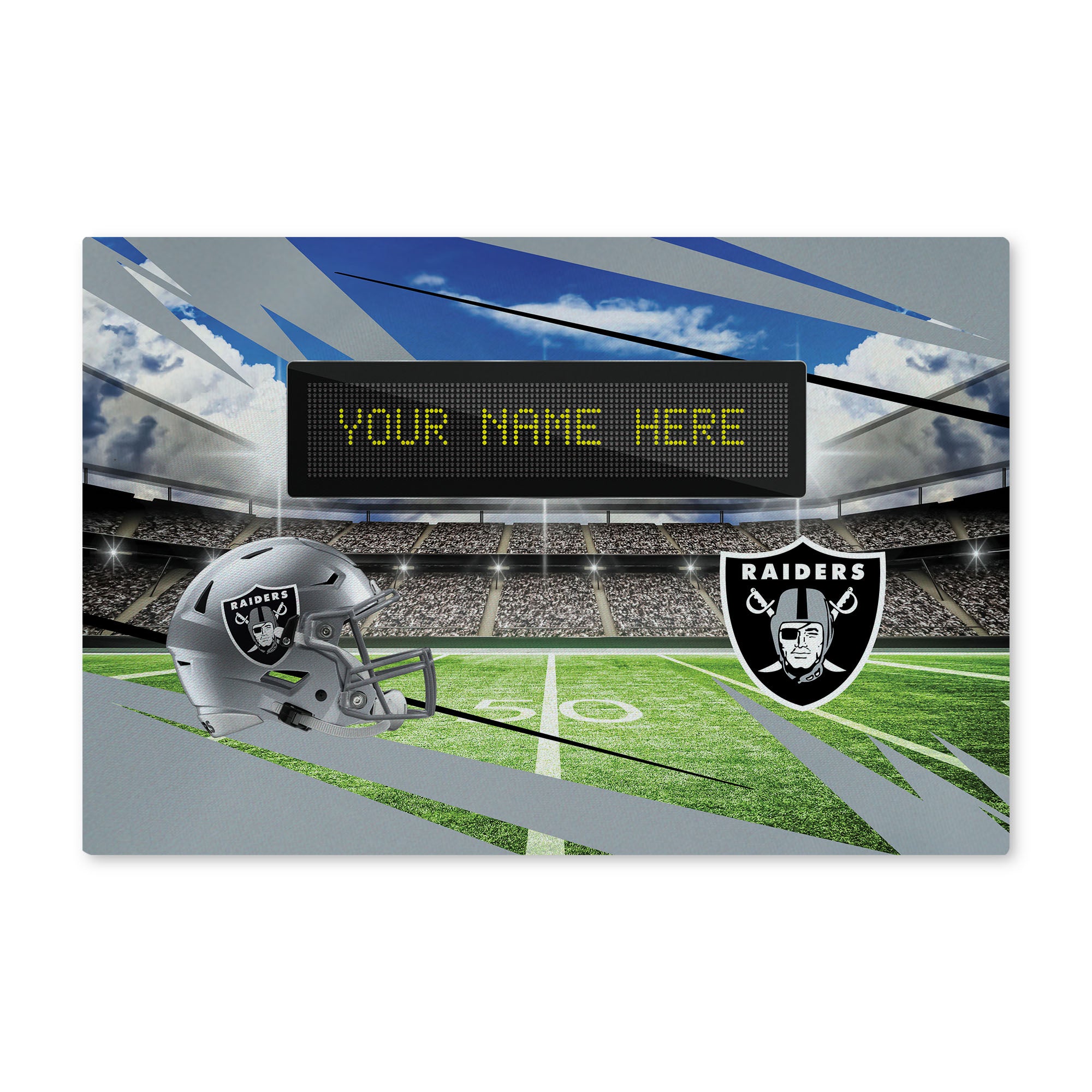 NFL Las Vegas Raiders Scoreboard Personalized Washable Rug 20x32 Inches