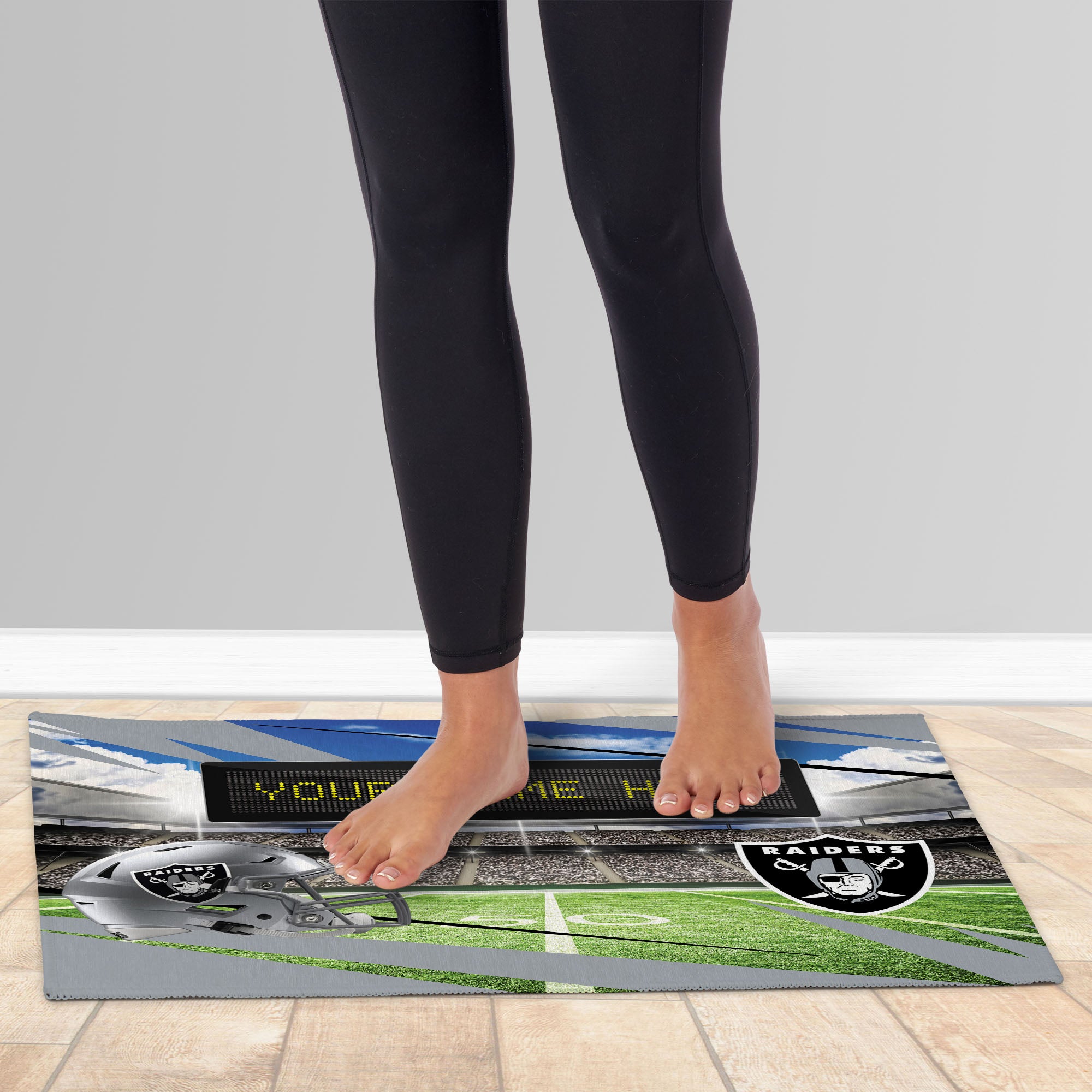 NFL Las Vegas Raiders Scoreboard Personalized Washable Rug 20x32 Inches