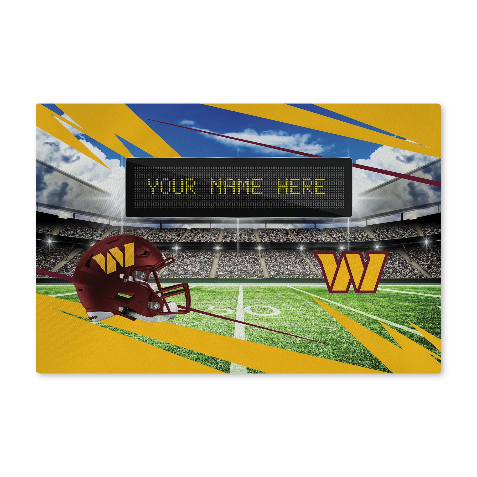 NFL Washington Commanders Scoreboard Personalized Washable Rug 20x32 Inches