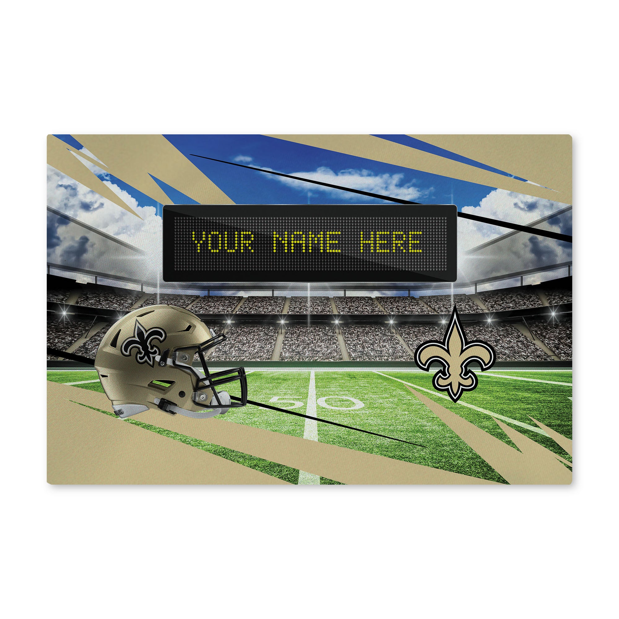 NFL New Orleans Saints Scoreboard Personalized Washable Rug 20x32 Inches