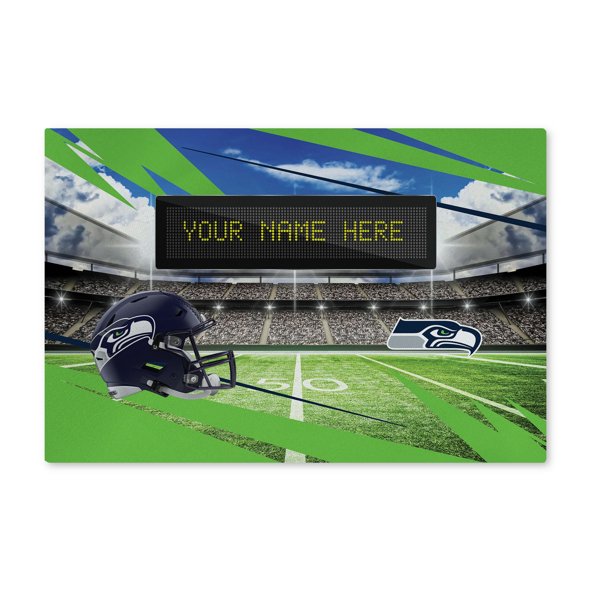 NFL Seattle Seahawks Scoreboard Personalized Washable Rug 20x32 Inches