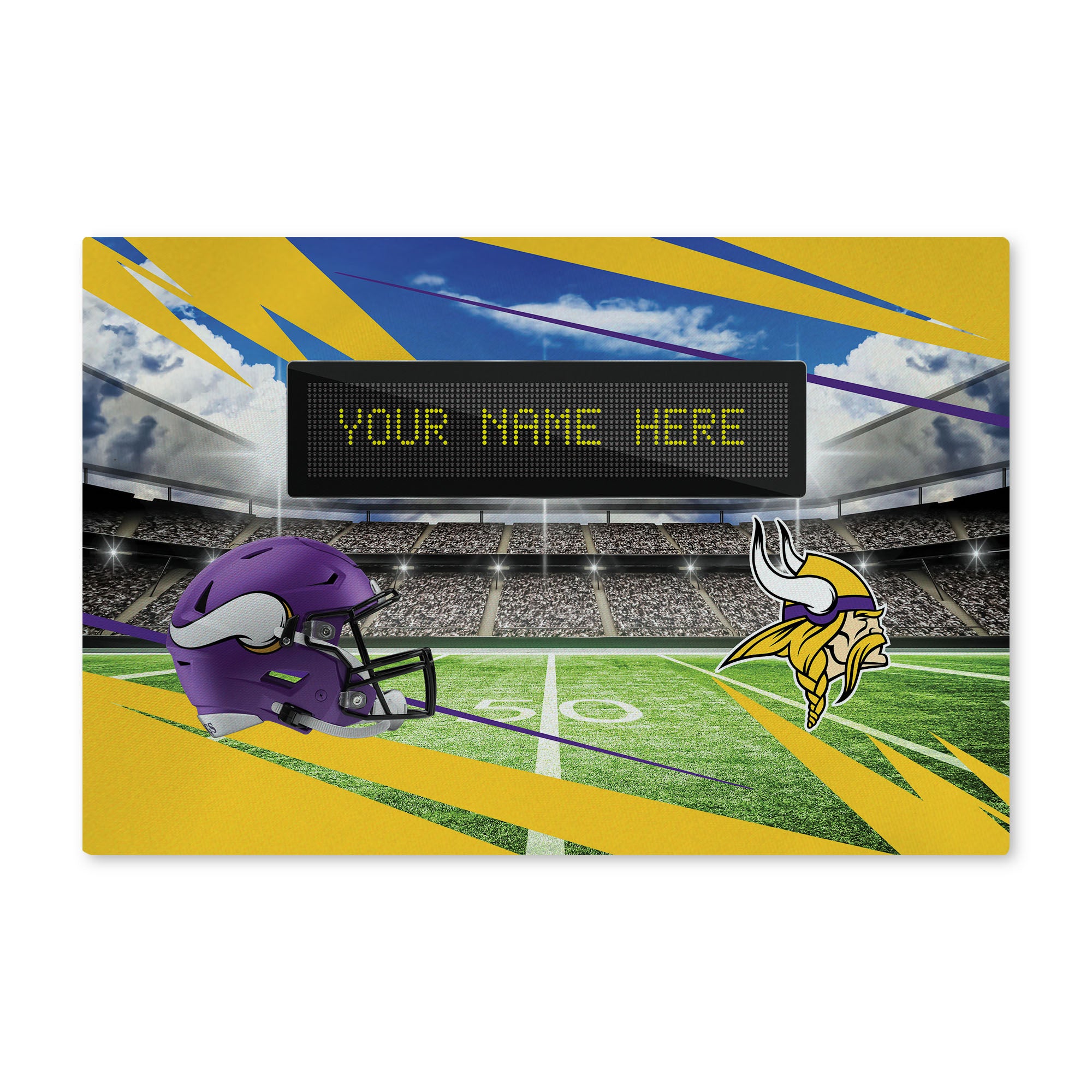 NFL Minnesota Vikings Scoreboard Personalized Washable Rug 20x32 Inches