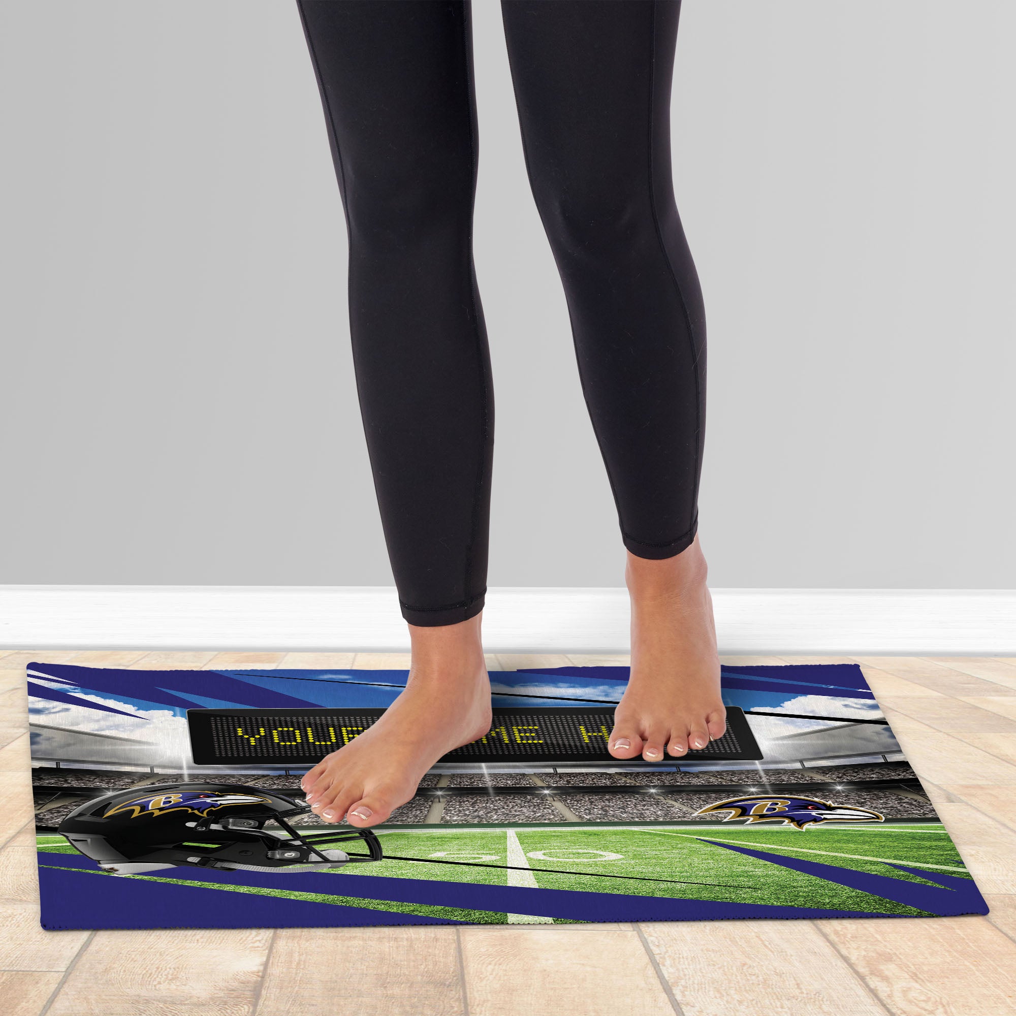 NFL Baltimore Ravens Scoreboard Personalized Washable Rug 20x32 Inches