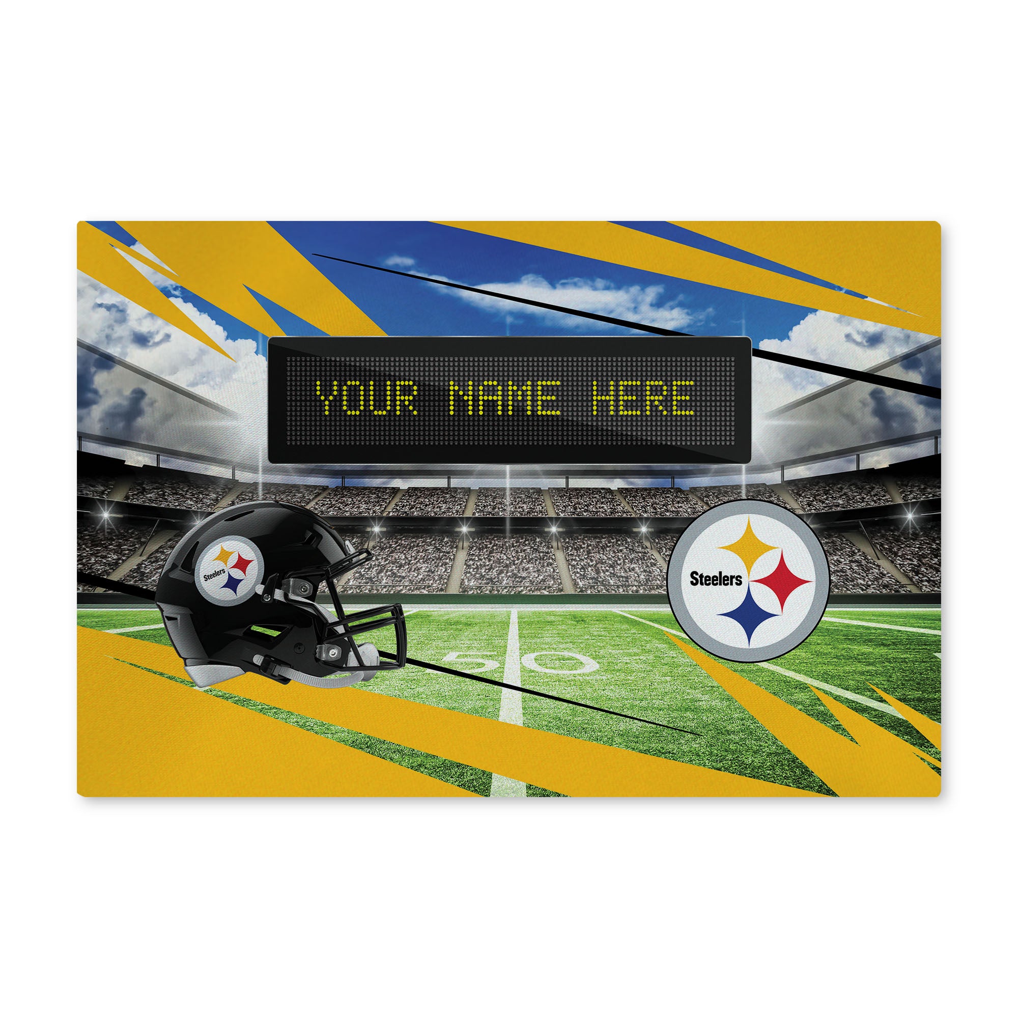 NFL Pittsburgh Steelers Scoreboard Personalized Washable Rug 20x32 Inches