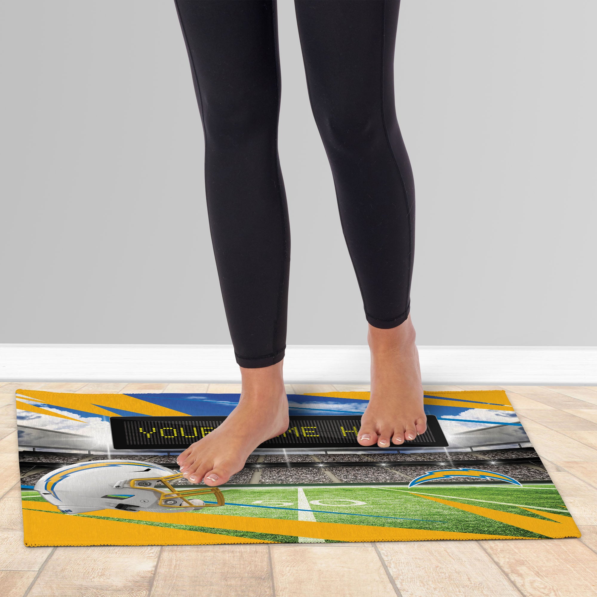 NFL Los Angeles Chargers Scoreboard Personalized Washable Rug 20x32 Inches