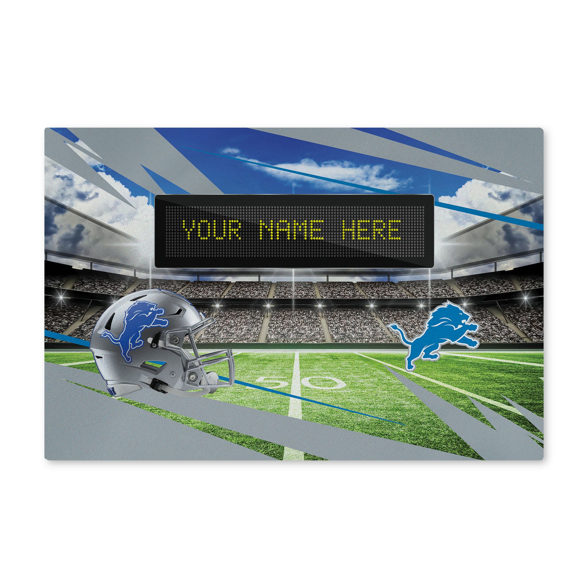 NFL Detroit Lions Scoreboard Personalized Washable Rug 20x32 Inches