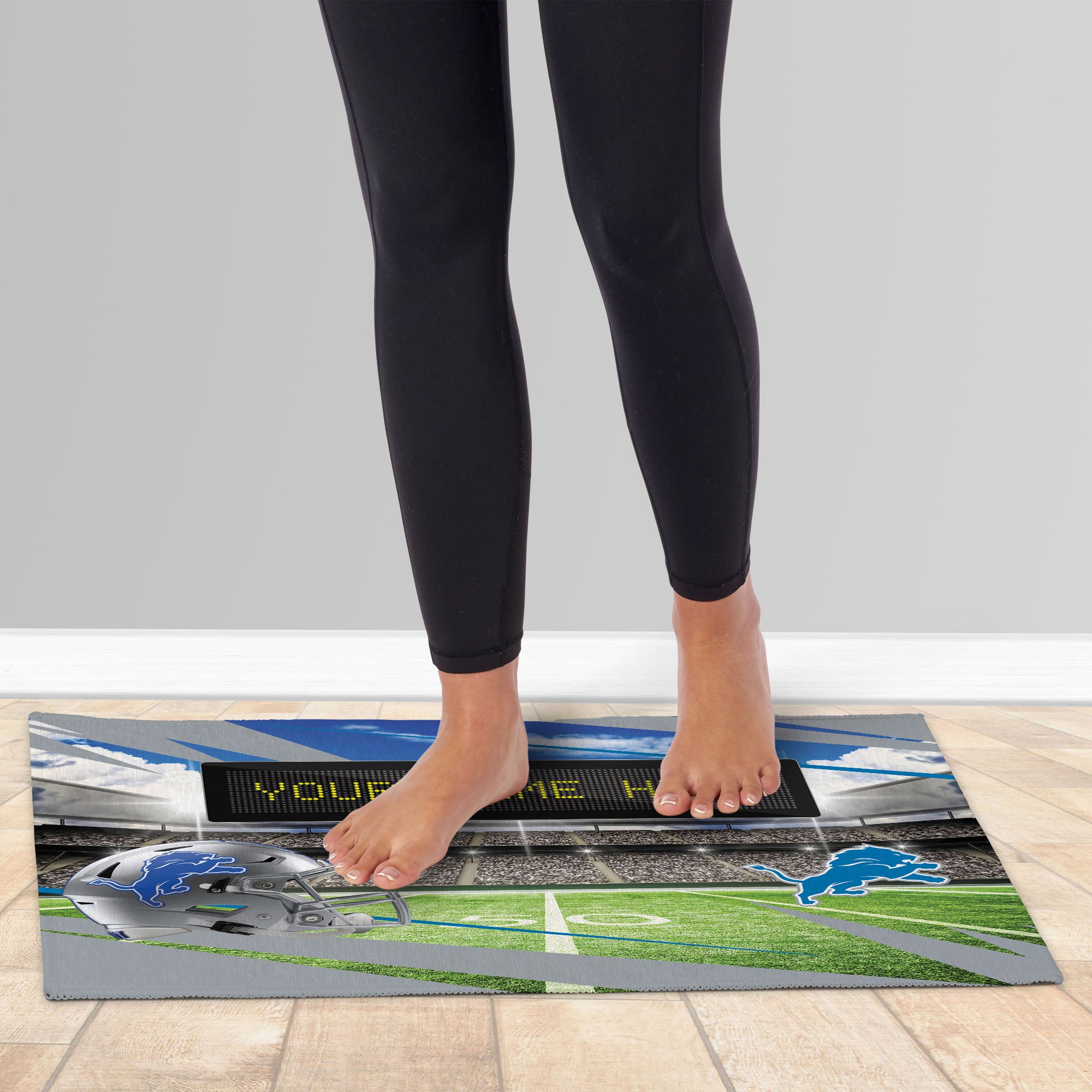 NFL Detroit Lions Scoreboard Personalized Washable Rug 20x32 Inches