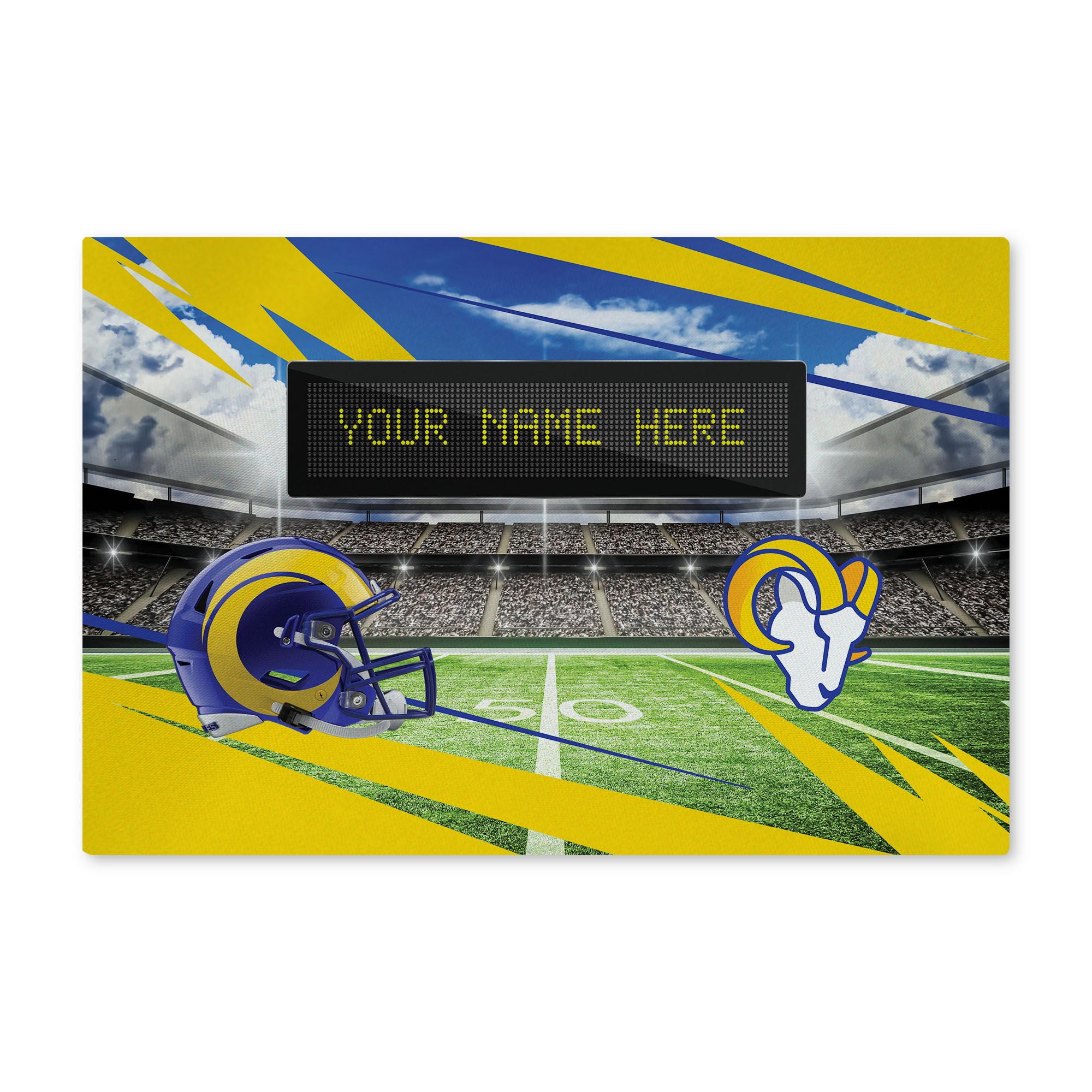 NFL Los Angeles Rams Scoreboard Personalized Washable Rug 20x32 Inches