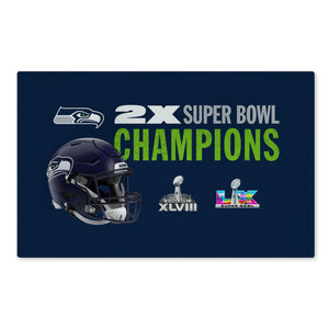 NFL Super Bowl 2026 Seattle Seahawks Multi Champs Rush Washable Rug 20x32 inches