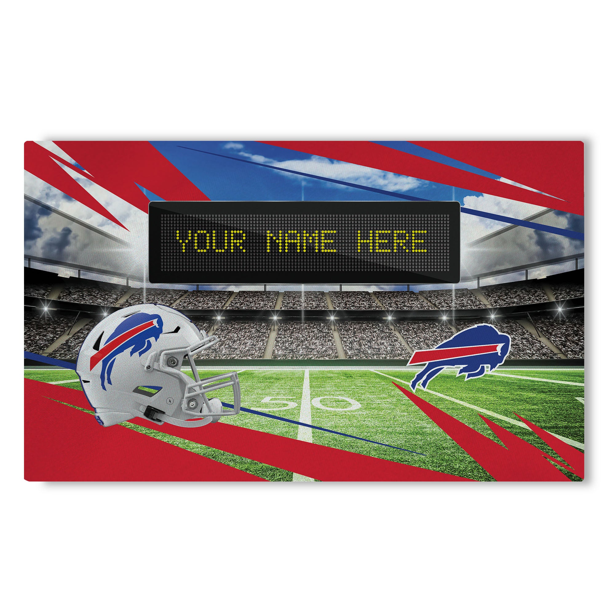 NFL Buffalo Bills Scoreboard Personalized Washable Rug 32x62 Inches