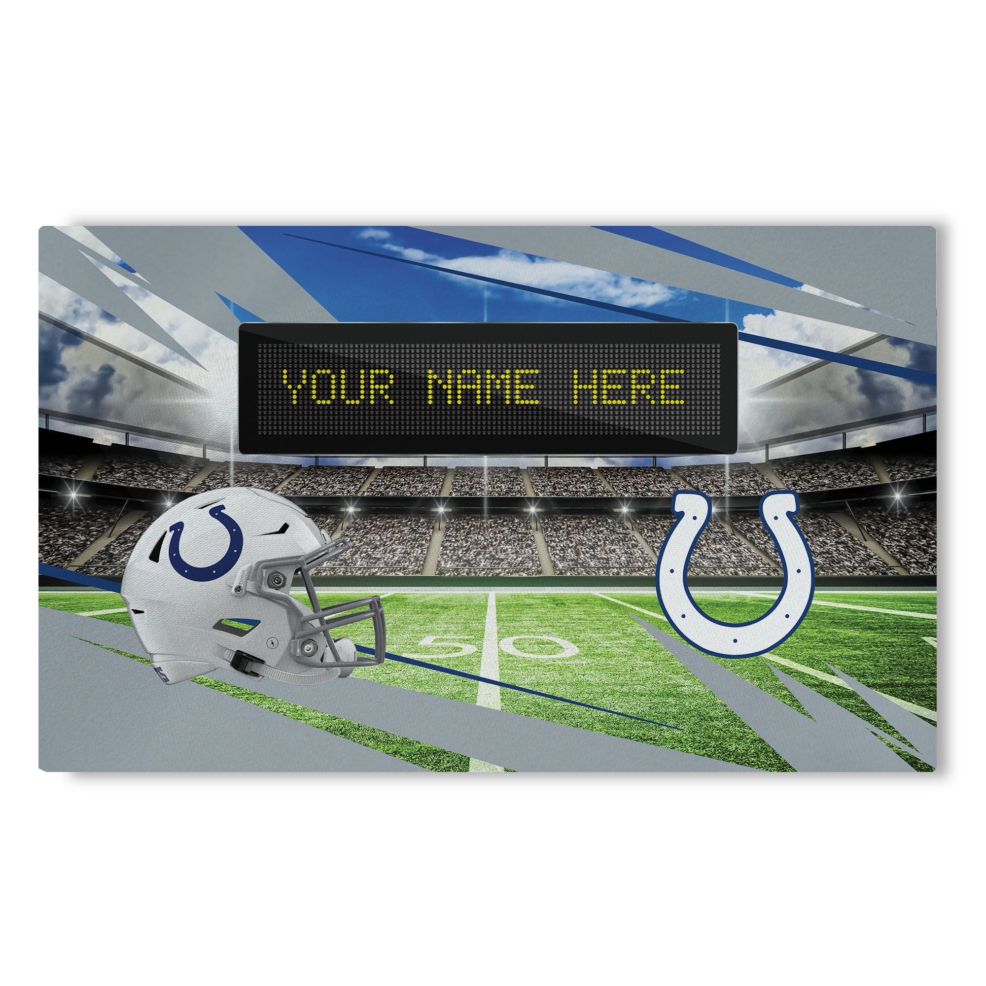 NFL Indianapolis Colts Scoreboard Personalized Washable Rug 32x62 Inches