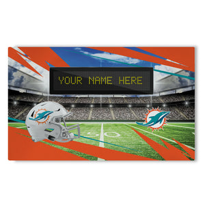 NFL Miami Dolphins Scoreboard Personalized Washable Rug 32x62 Inches