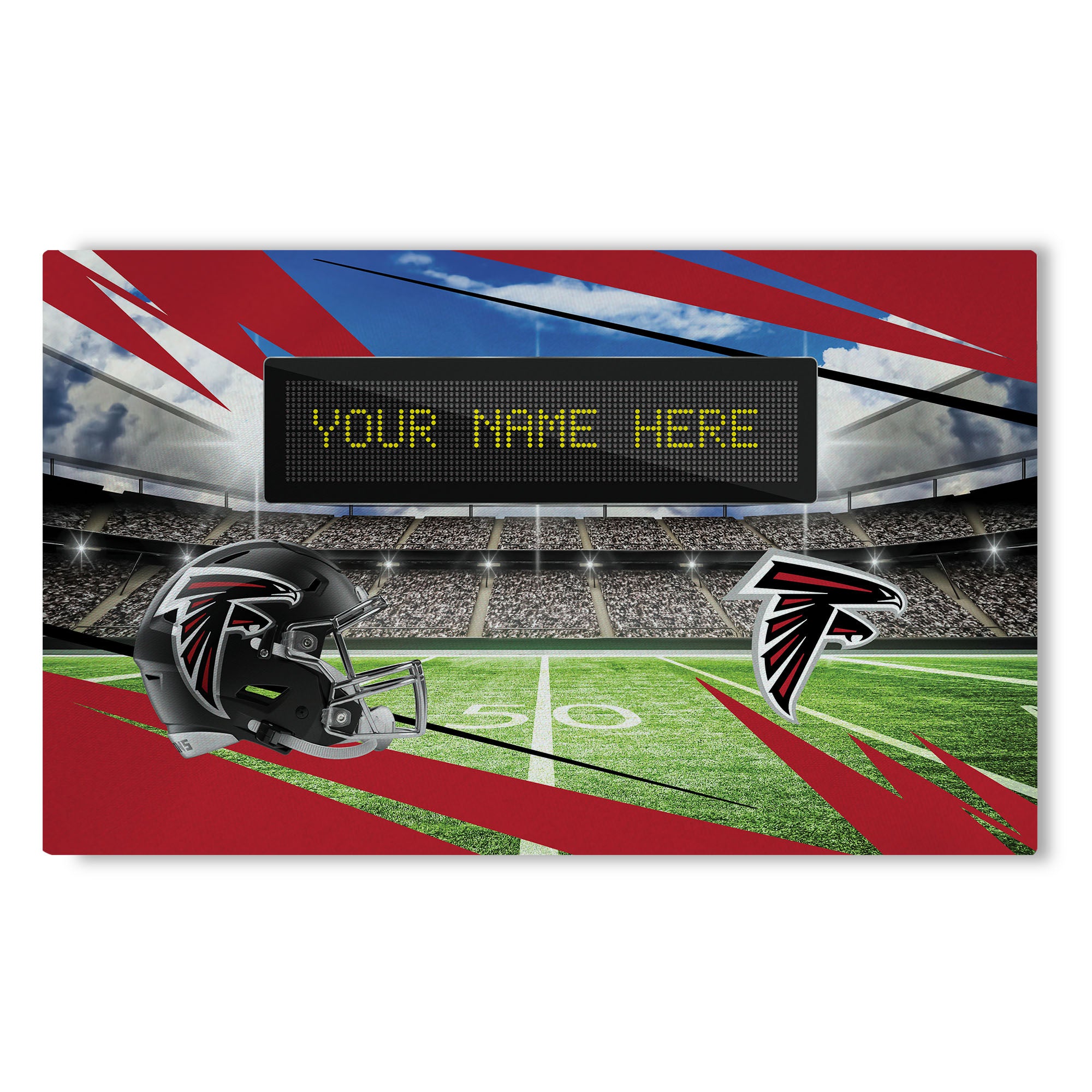 NFL Atlanta Falcons Scoreboard Personalized Washable Rug 32x62 Inches