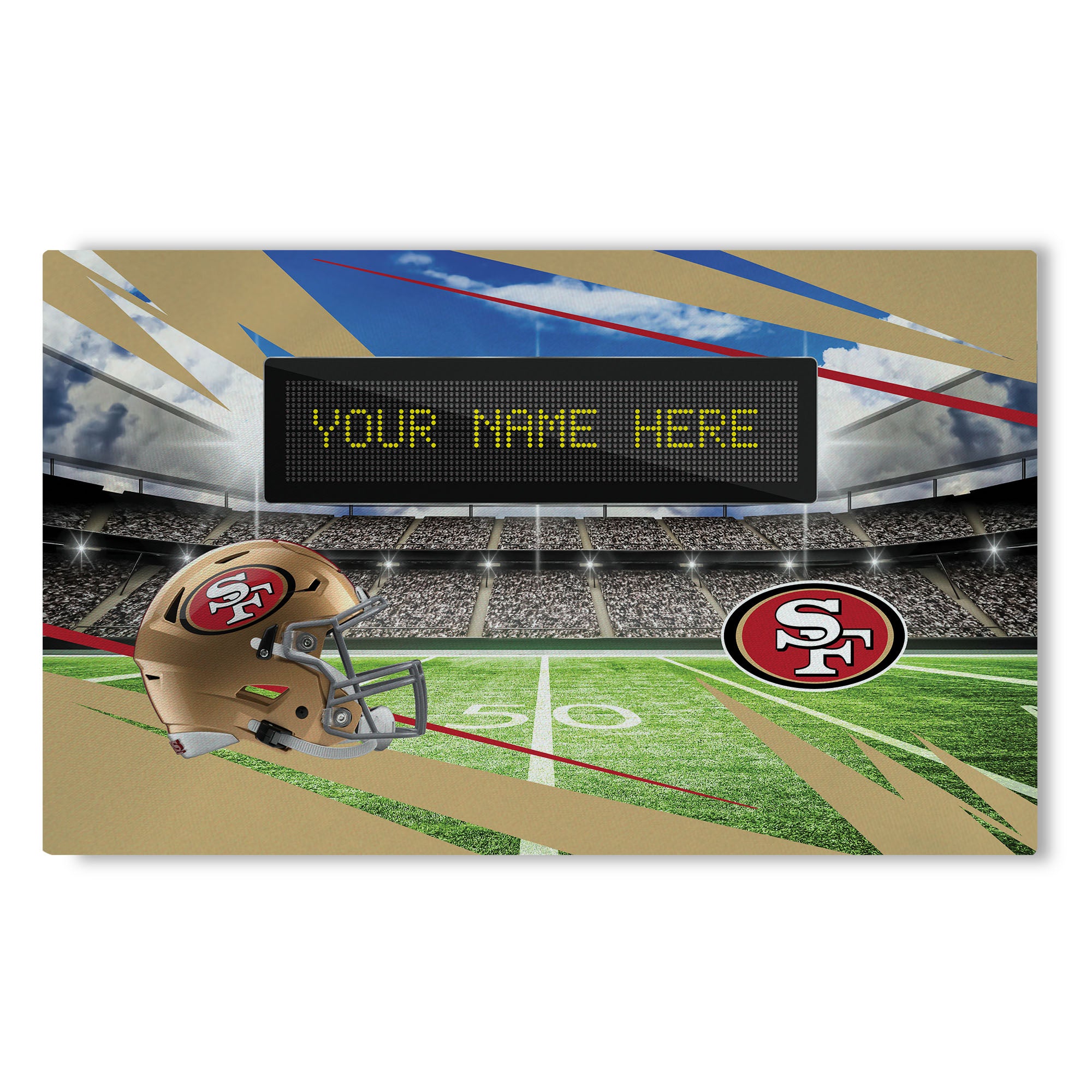 NFL San Francisco 49ers Scoreboard Personalized Washable Rug 32x62 Inches