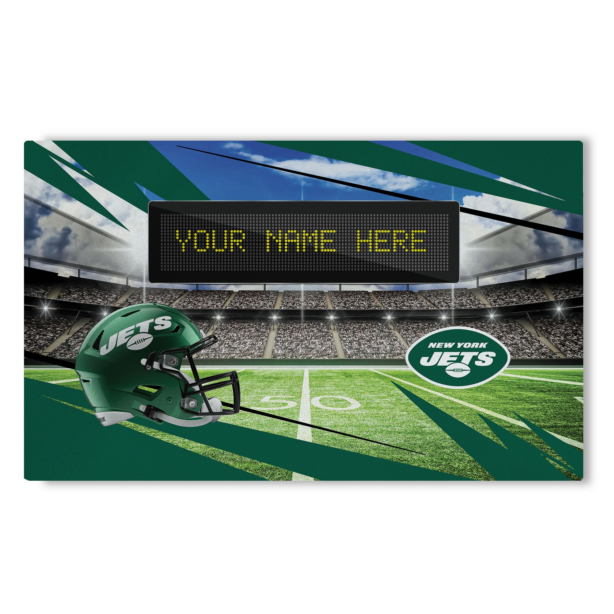 NFL New York Jets Scoreboard Personalized Washable Rug 32x62 Inches