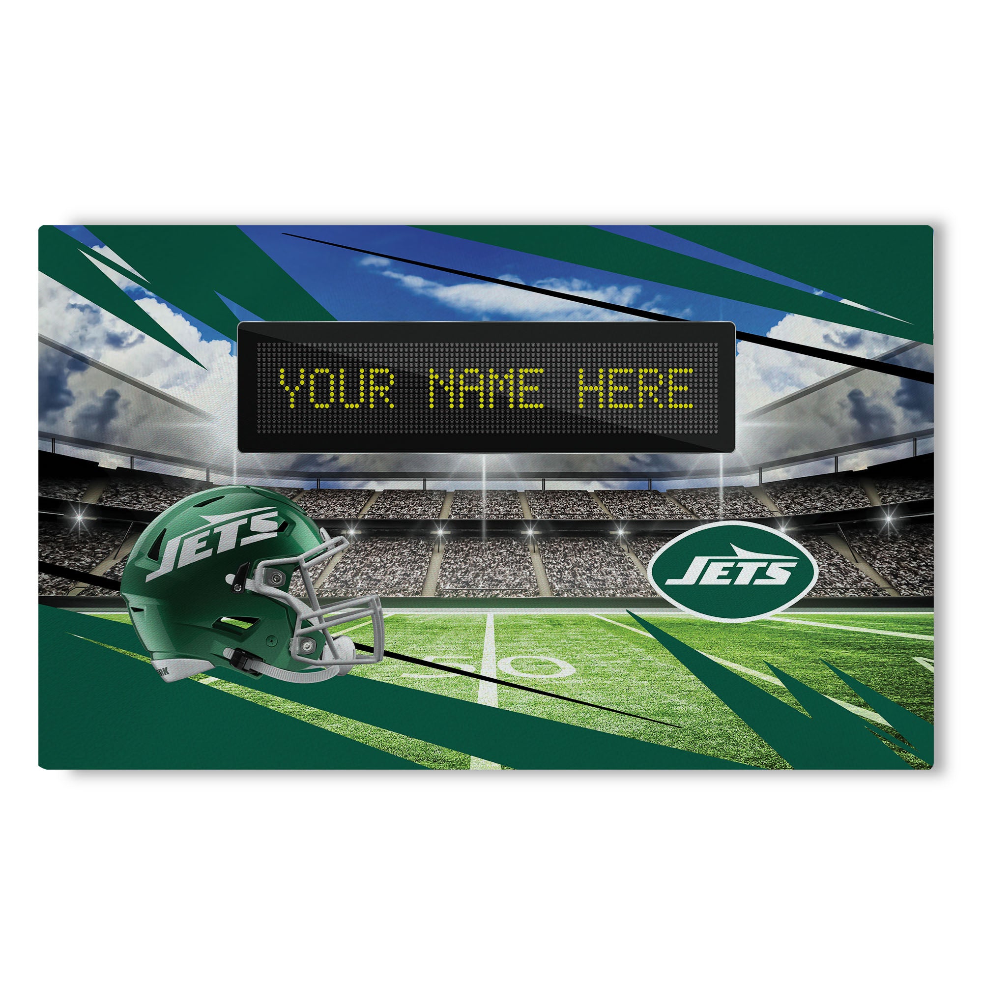NFL New York Jets Scoreboard Personalized Washable Rug 36x62 Inches