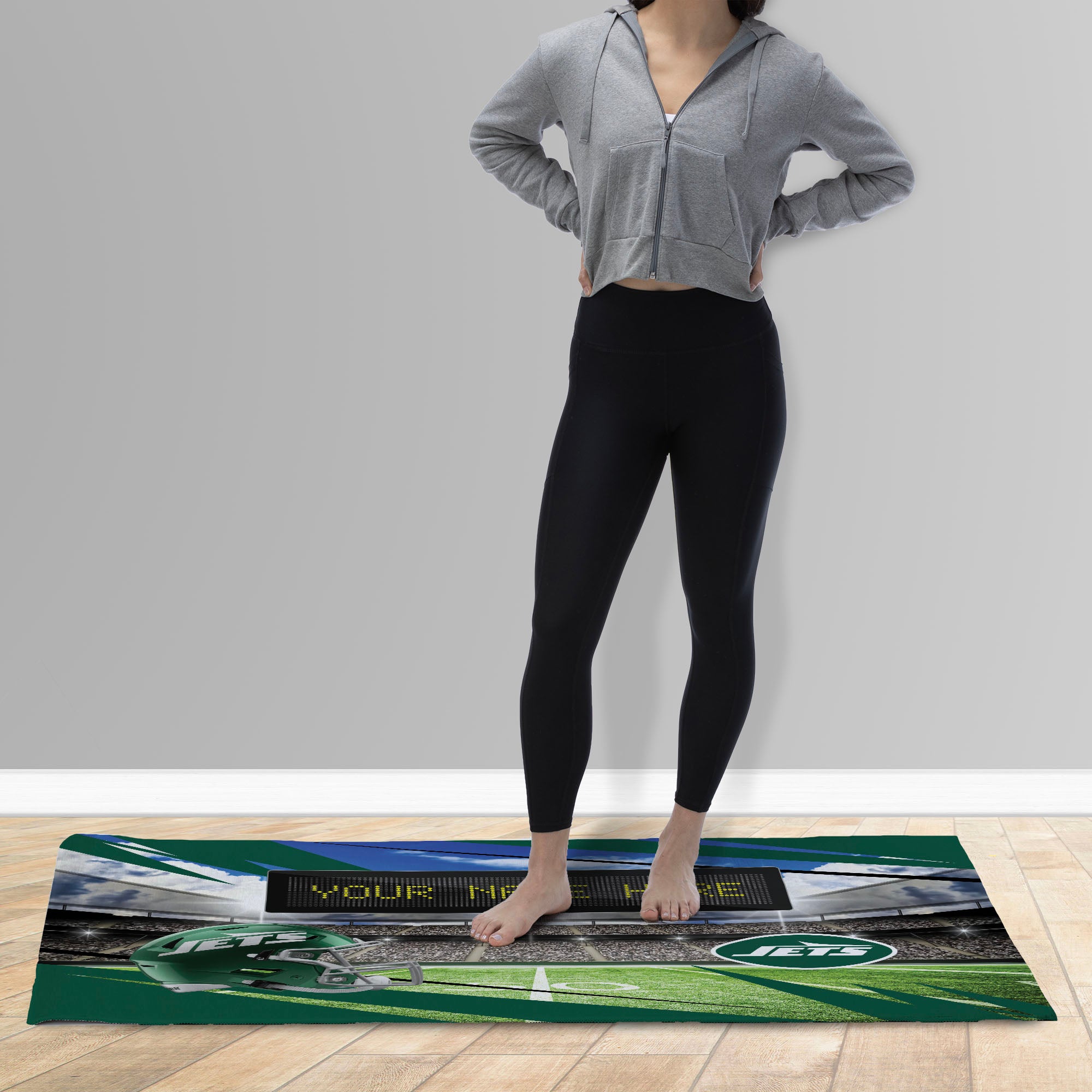 NFL New York Jets Scoreboard Personalized Washable Rug 36x62 Inches
