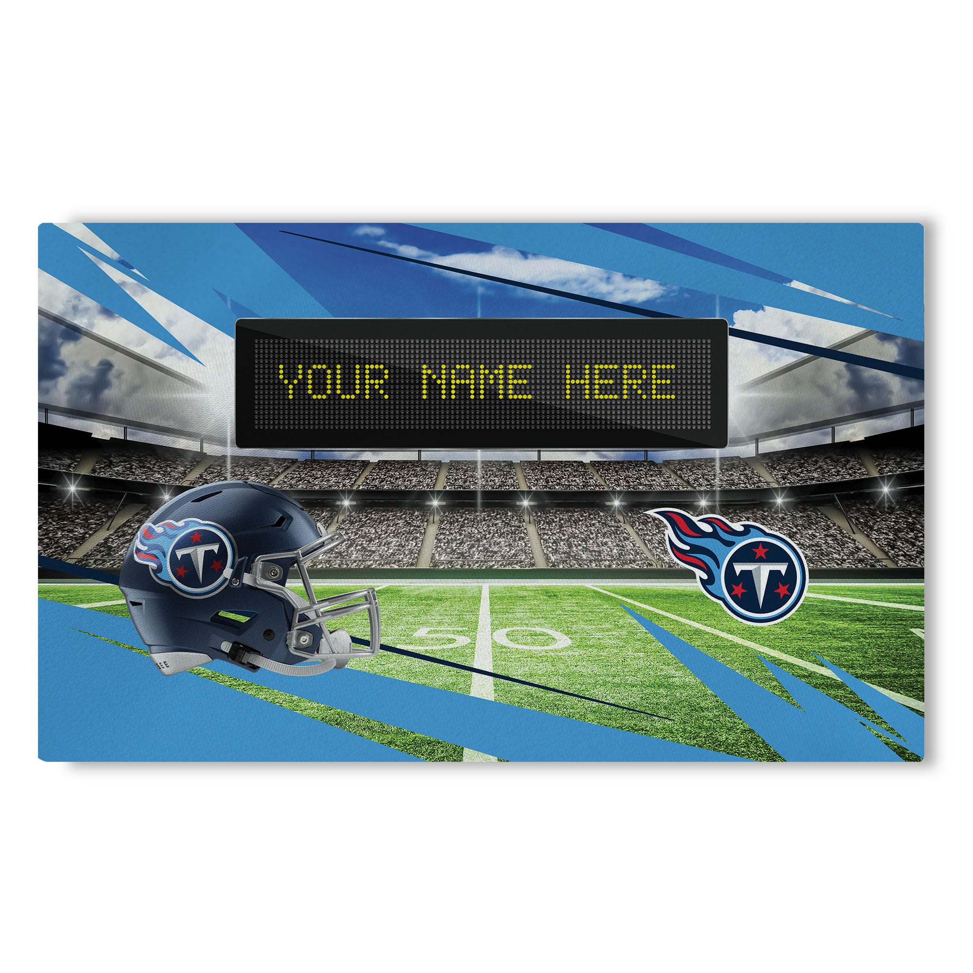 NFL Tennessee Titans Scoreboard Personalized Washable Rug 32x62 Inches