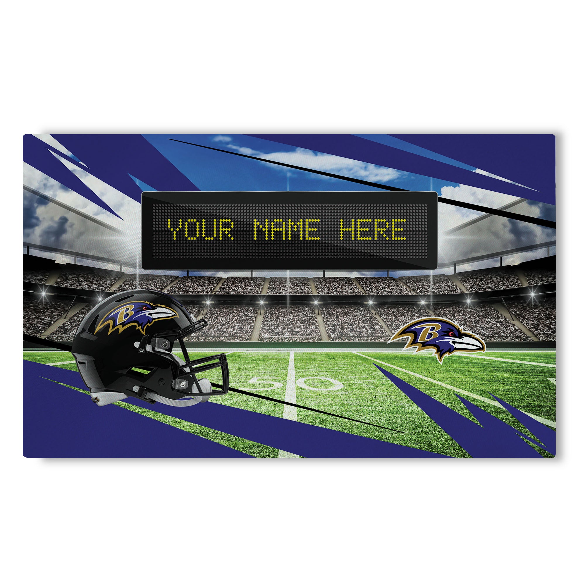 NFL Baltimore Ravens Scoreboard Personalized Washable Rug 32x62 Inches