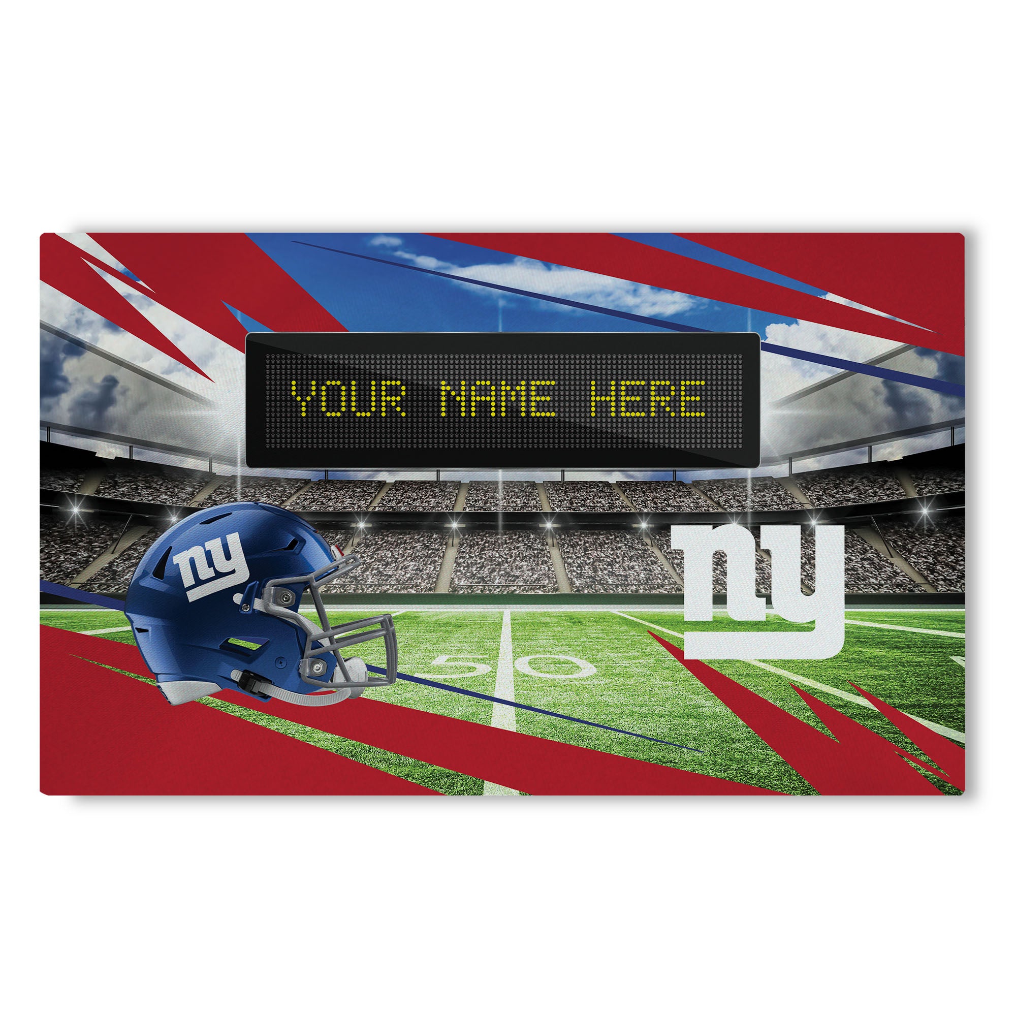 NFL New York Giants Scoreboard Personalized Washable Rug 32x62 Inches