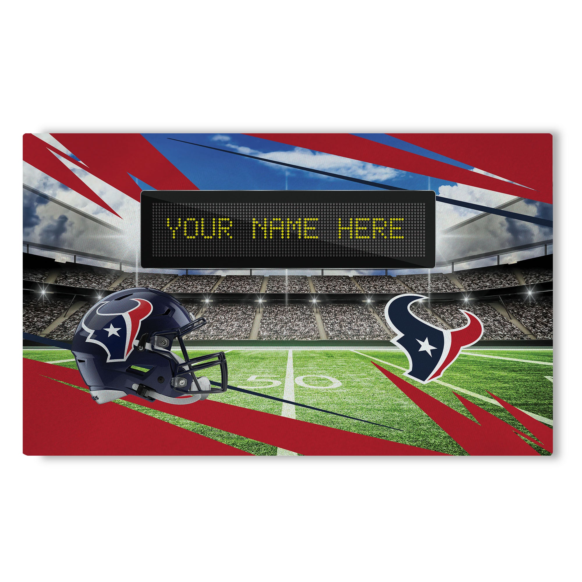 NFL Houston Texans Scoreboard Personalized Washable Rug 32x62 Inches